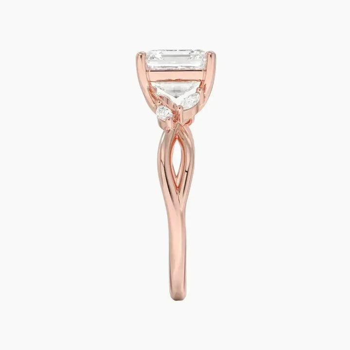 Amara Asscher Designer 1.5 Carat Lab Grown Diamond Engagement Ring in 14K White Gold