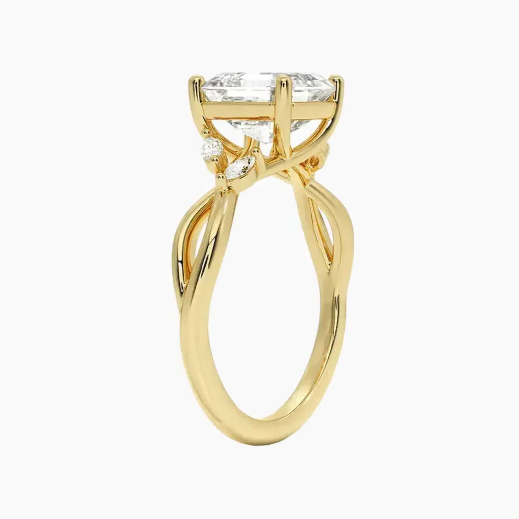 Amara Asscher Designer Diamond Ring Setting in 18K White Gold