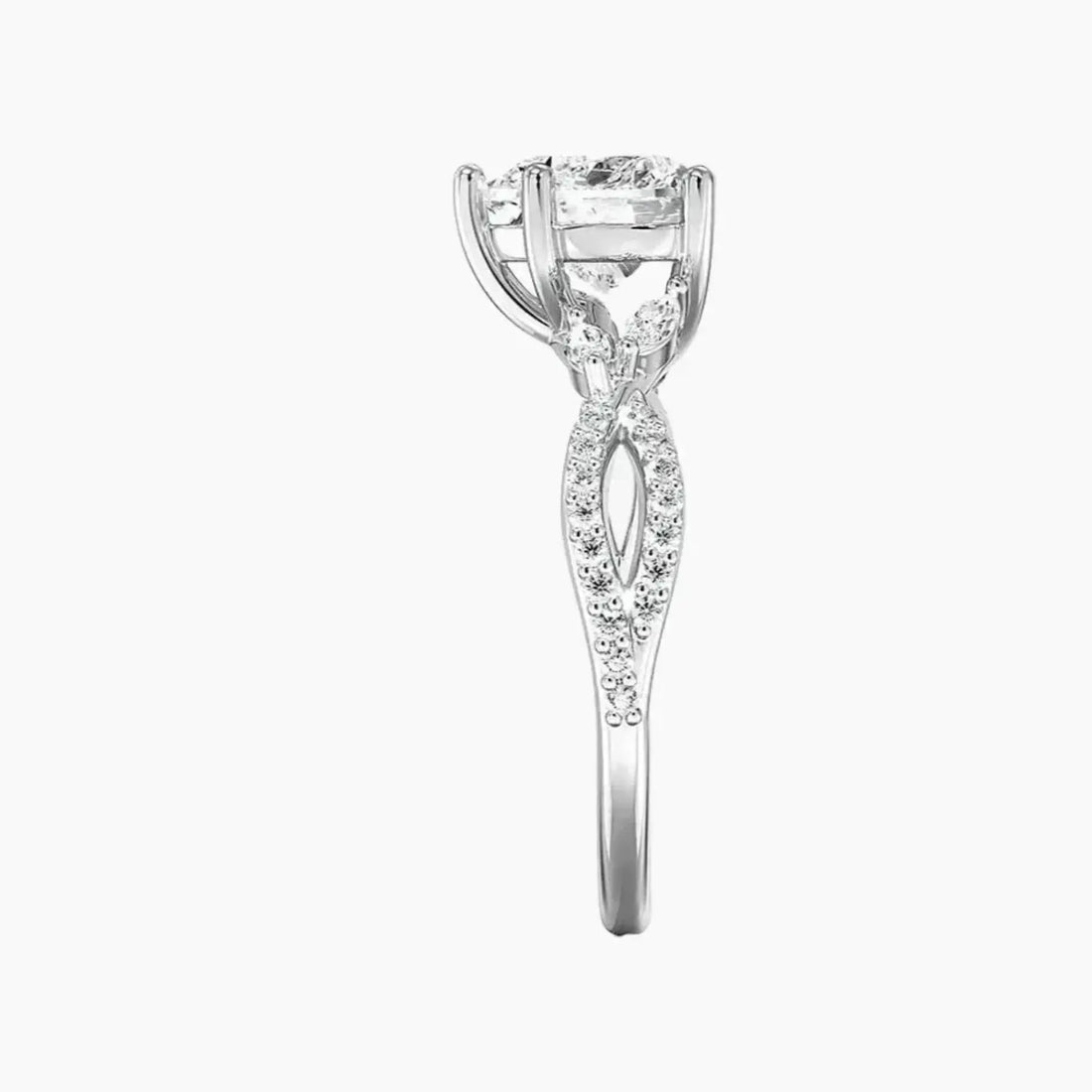 Amara Luxe Adorned Heart Designer Diamond Ring Setting in 18K Yellow Gold
