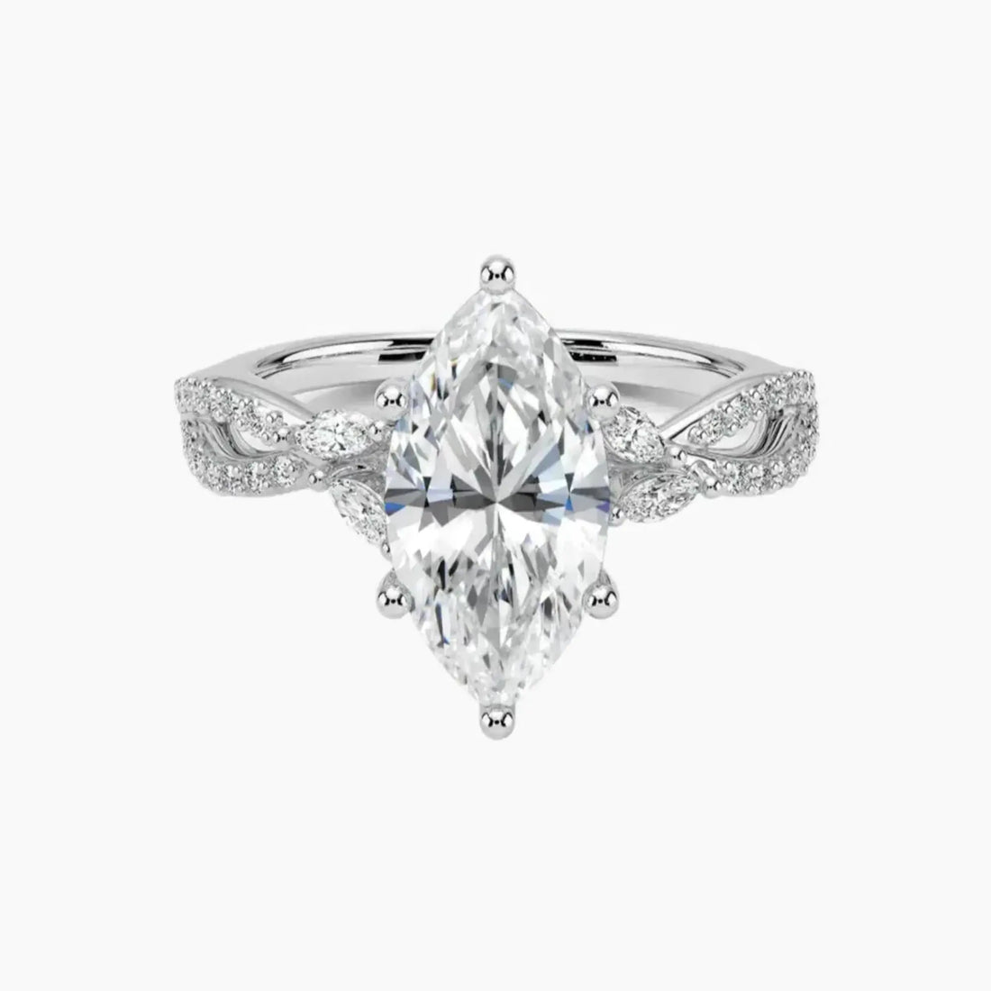 Amara Luxe Adorned Marquise Designer 1.5 Carat Lab Grown Diamond Engagement Ring in 18K Rose Gold