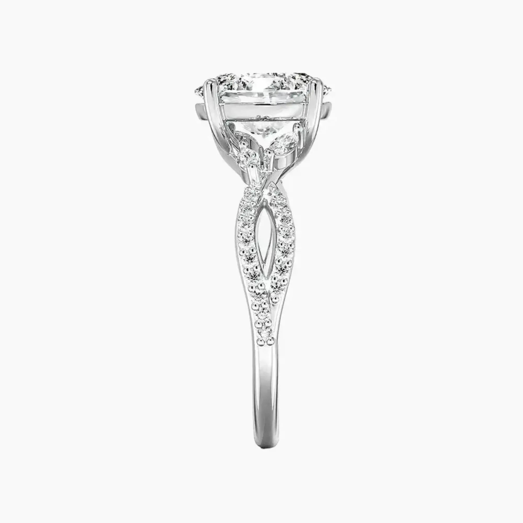 Amara Luxe Adorned Oval Designer 1 Carat Lab Grown Diamond Engagement Ring in 14K Rose Gold