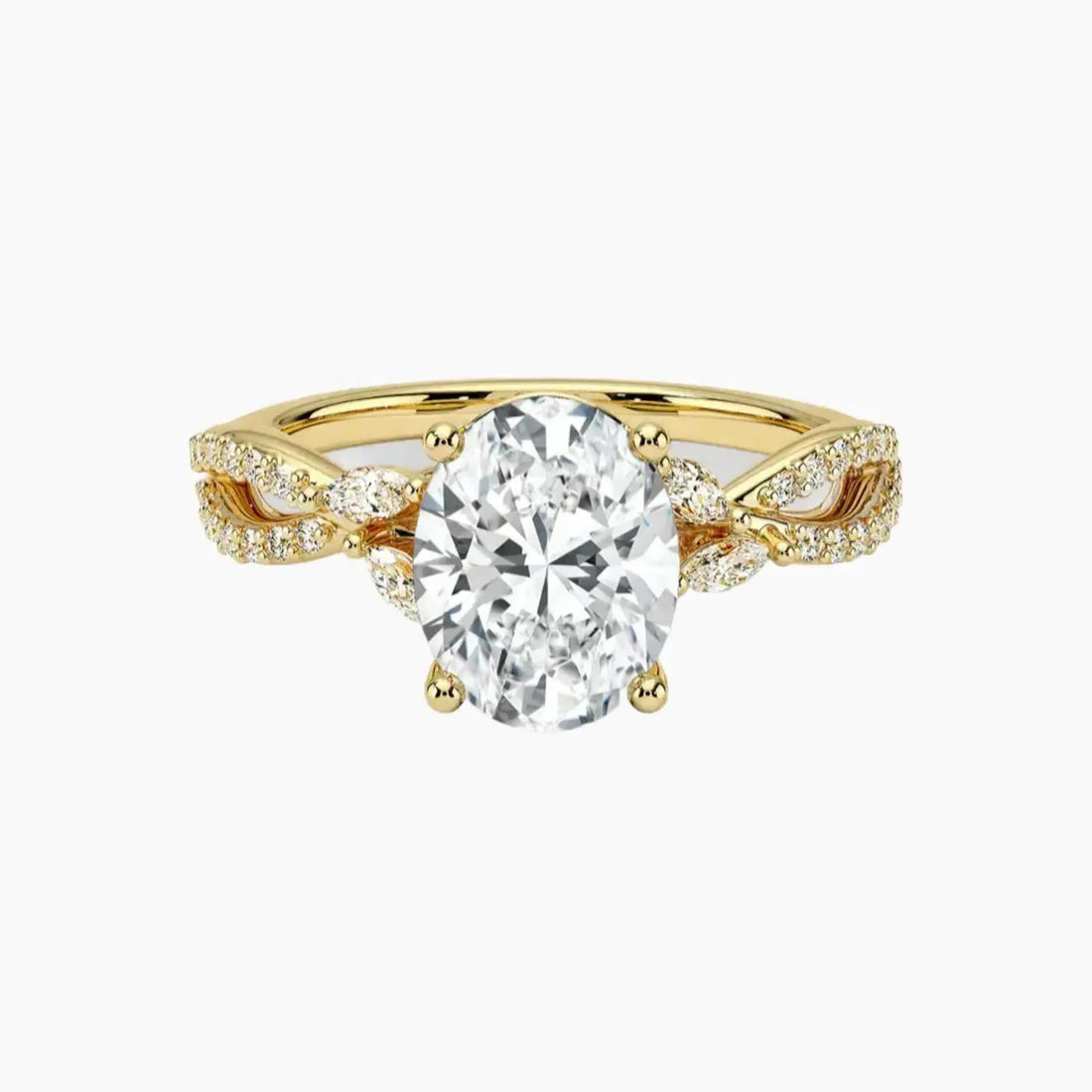 Amara Luxe Adorned Oval Designer 1.5 Carat Lab Grown Diamond Engagement Ring in 18K Rose Gold