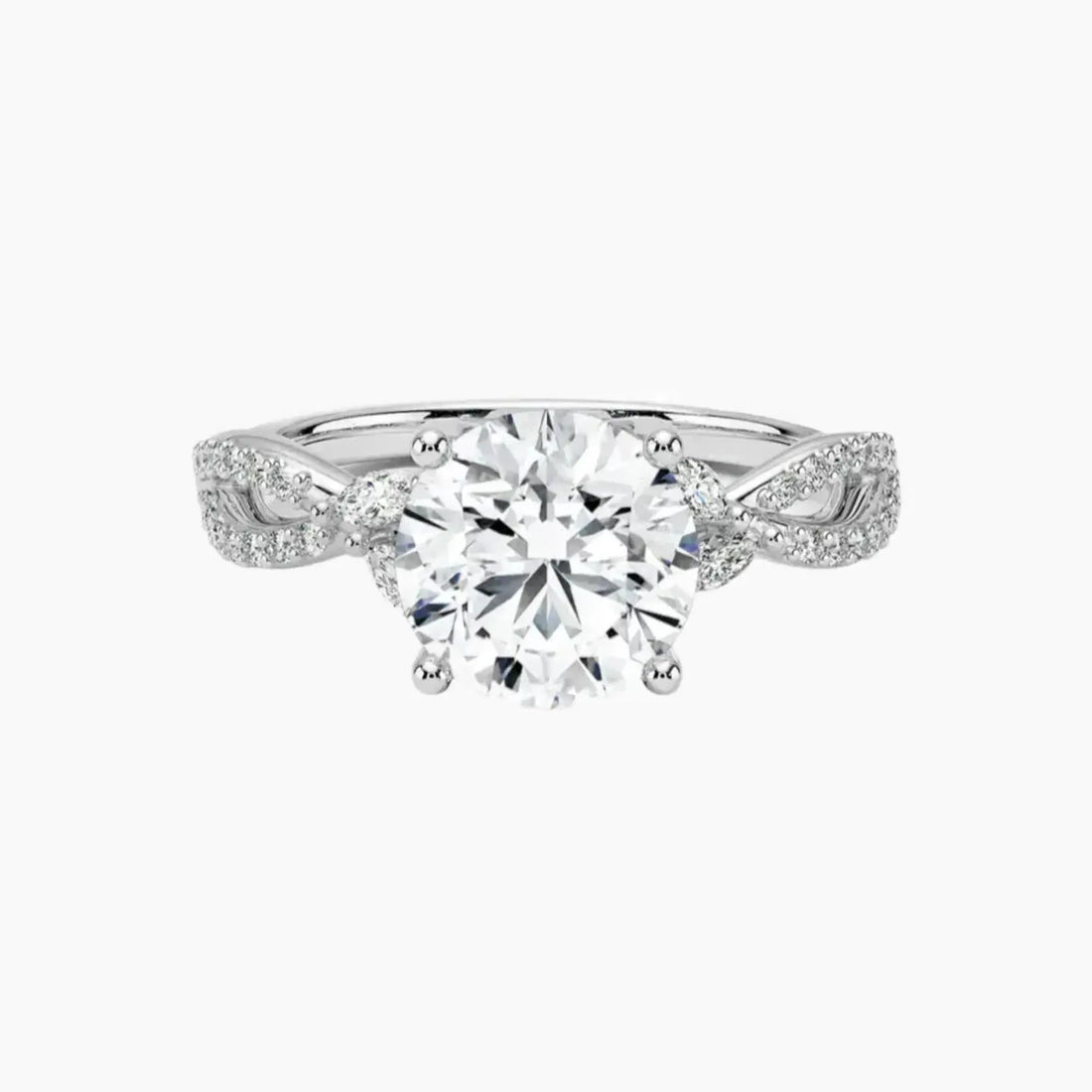 Amara Luxe Adorned Round Designer 1.5 Carat Lab Grown Diamond Engagement Ring in 18K Yellow Gold