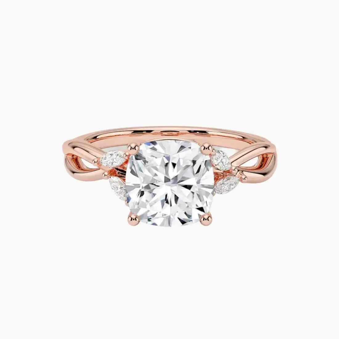 Amara Cushion Designer 2 Carat Lab Grown Diamond Engagement Ring in 18K White Gold