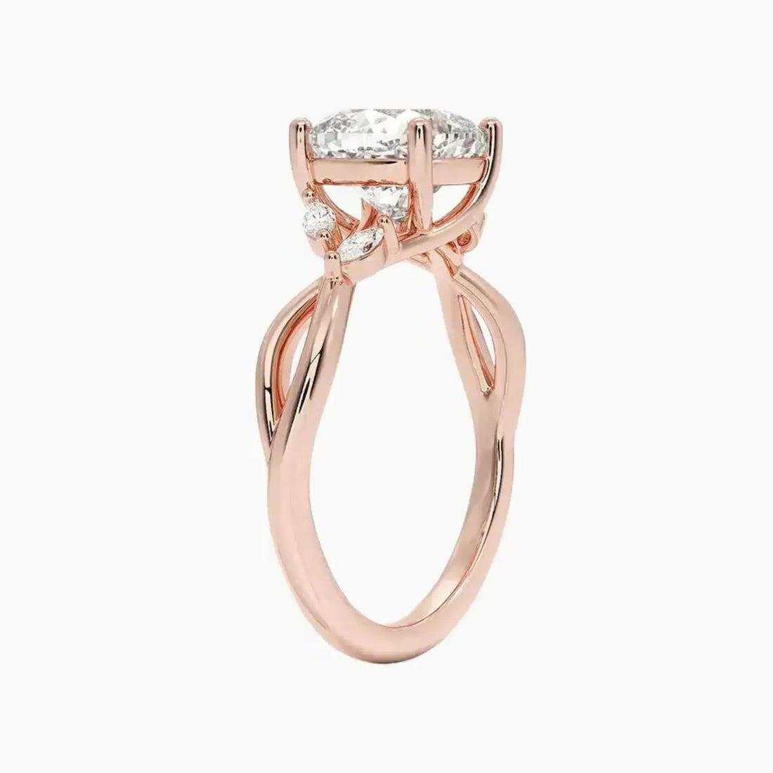Amara Cushion Designer Diamond Ring Setting in 14K White Gold