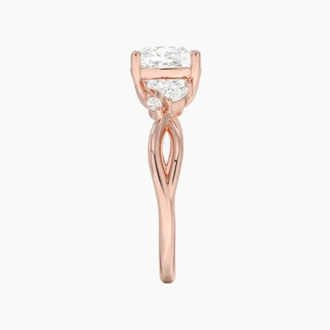 Amara Cushion Designer 1.5 Carat Lab Grown Diamond Engagement Ring in 18K Yellow Gold