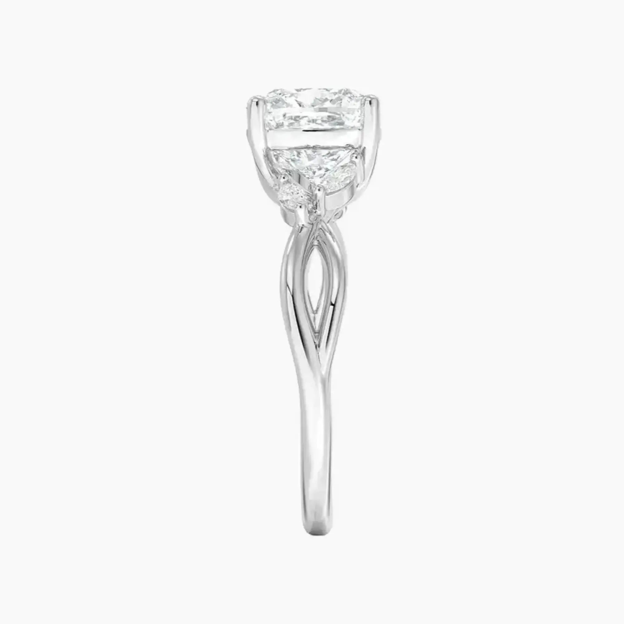 Amara Cushion Designer Diamond Ring Setting in 14K Rose Gold