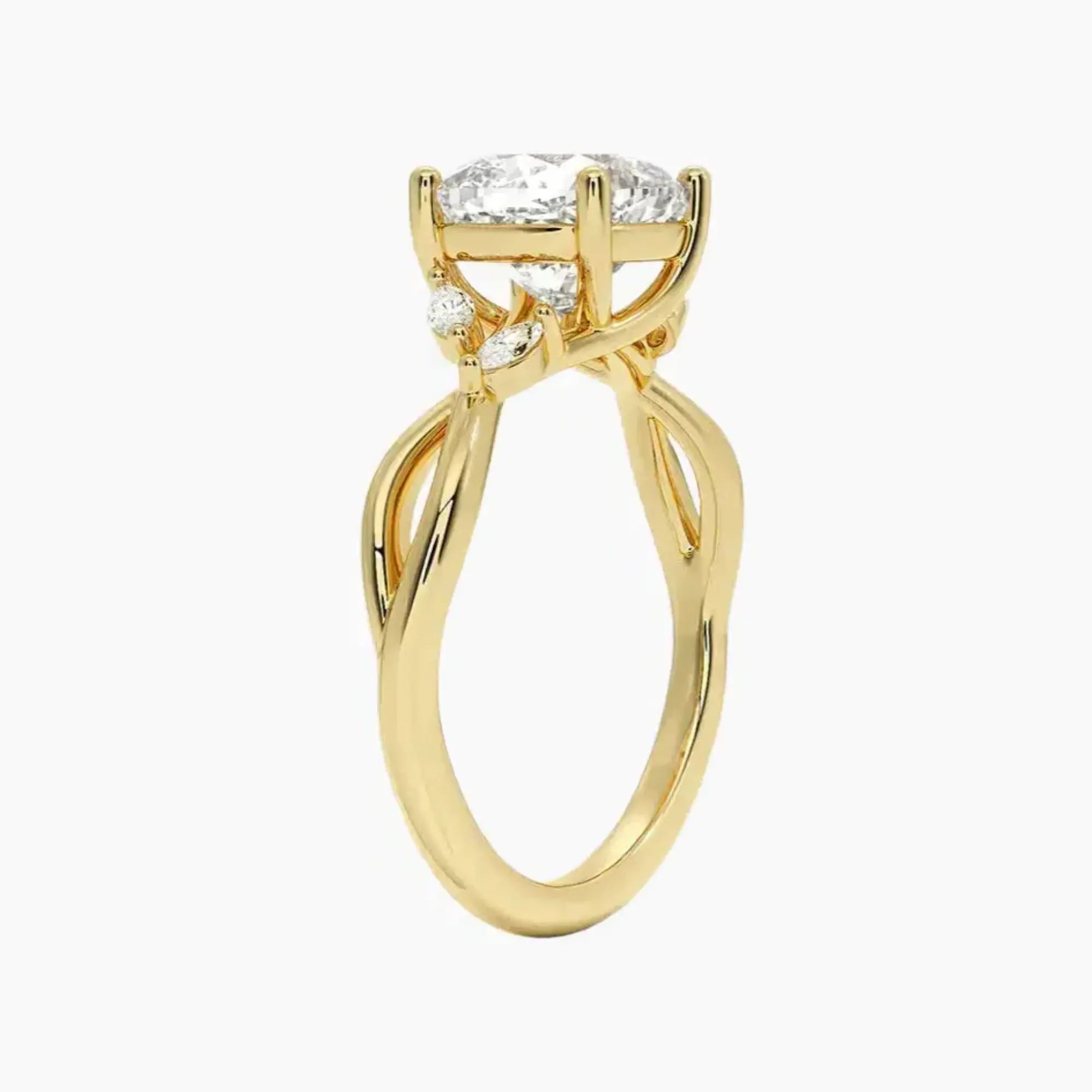 Amara Cushion Designer 2.5 Carat Lab Grown Diamond Engagement Ring in 14K White Gold
