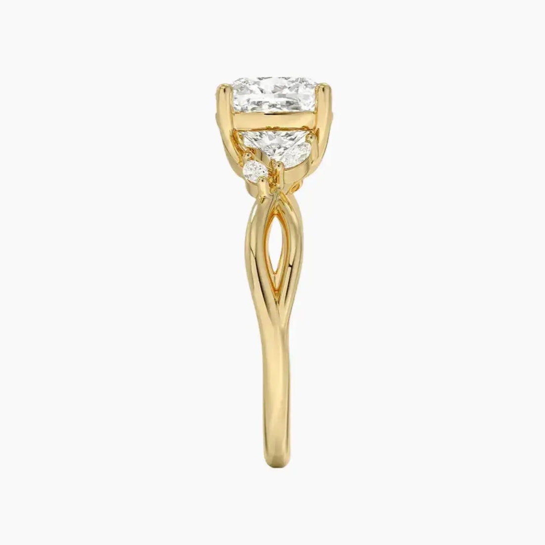 Amara Cushion Designer 3 Carat Lab Grown Diamond Engagement Ring in 18K Rose Gold