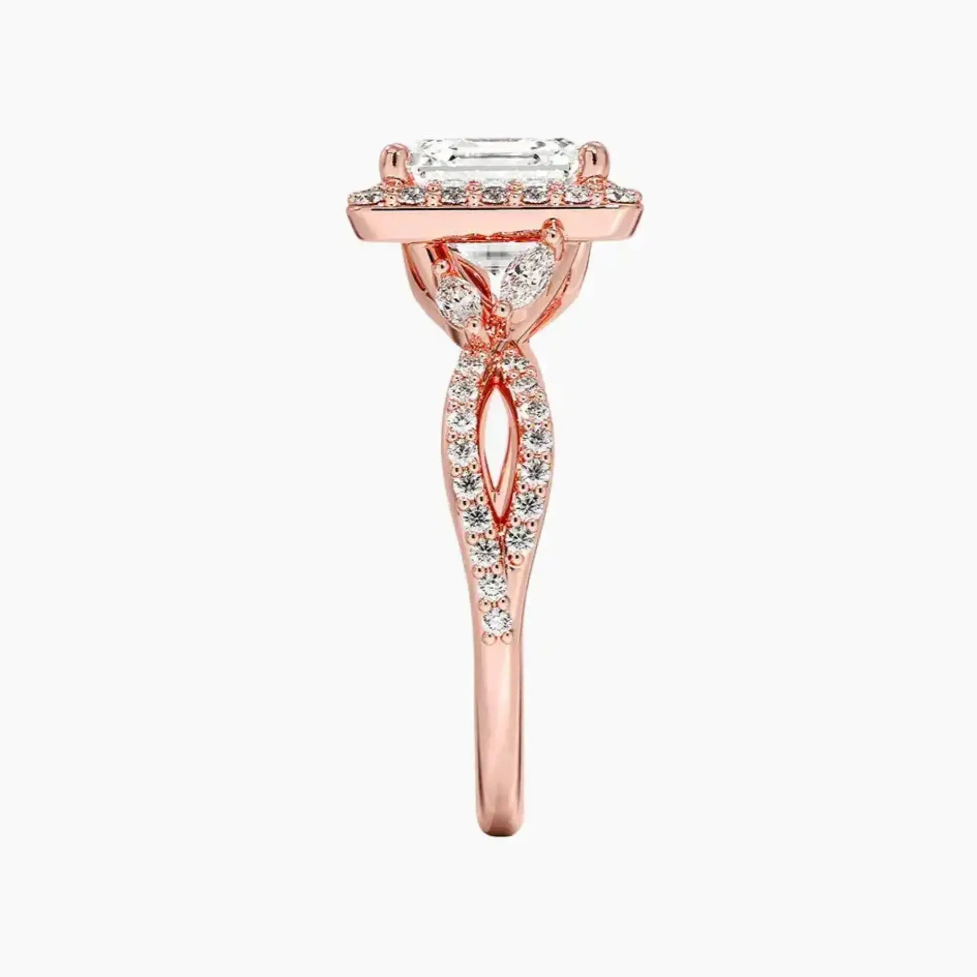 Nerissa Asscher Designer 3 Carat Lab Grown Diamond Engagement Ring in 14K White Gold