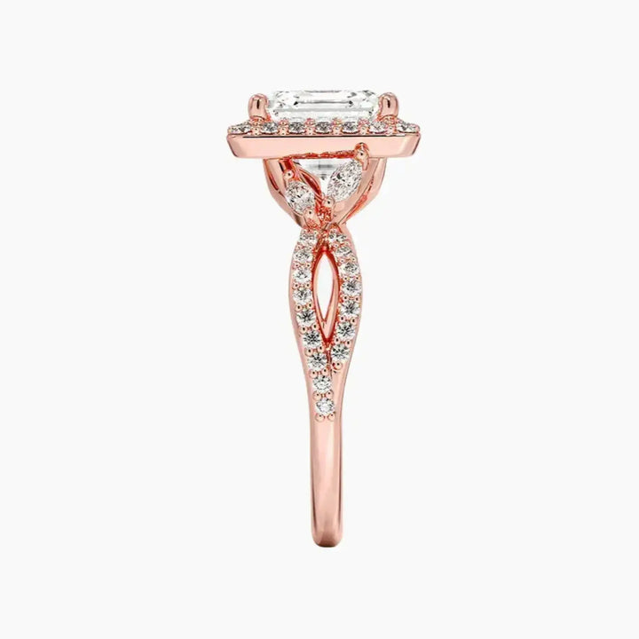 Nerissa Asscher Designer 3 Carat Lab Grown Diamond Engagement Ring in 14K Yellow Gold