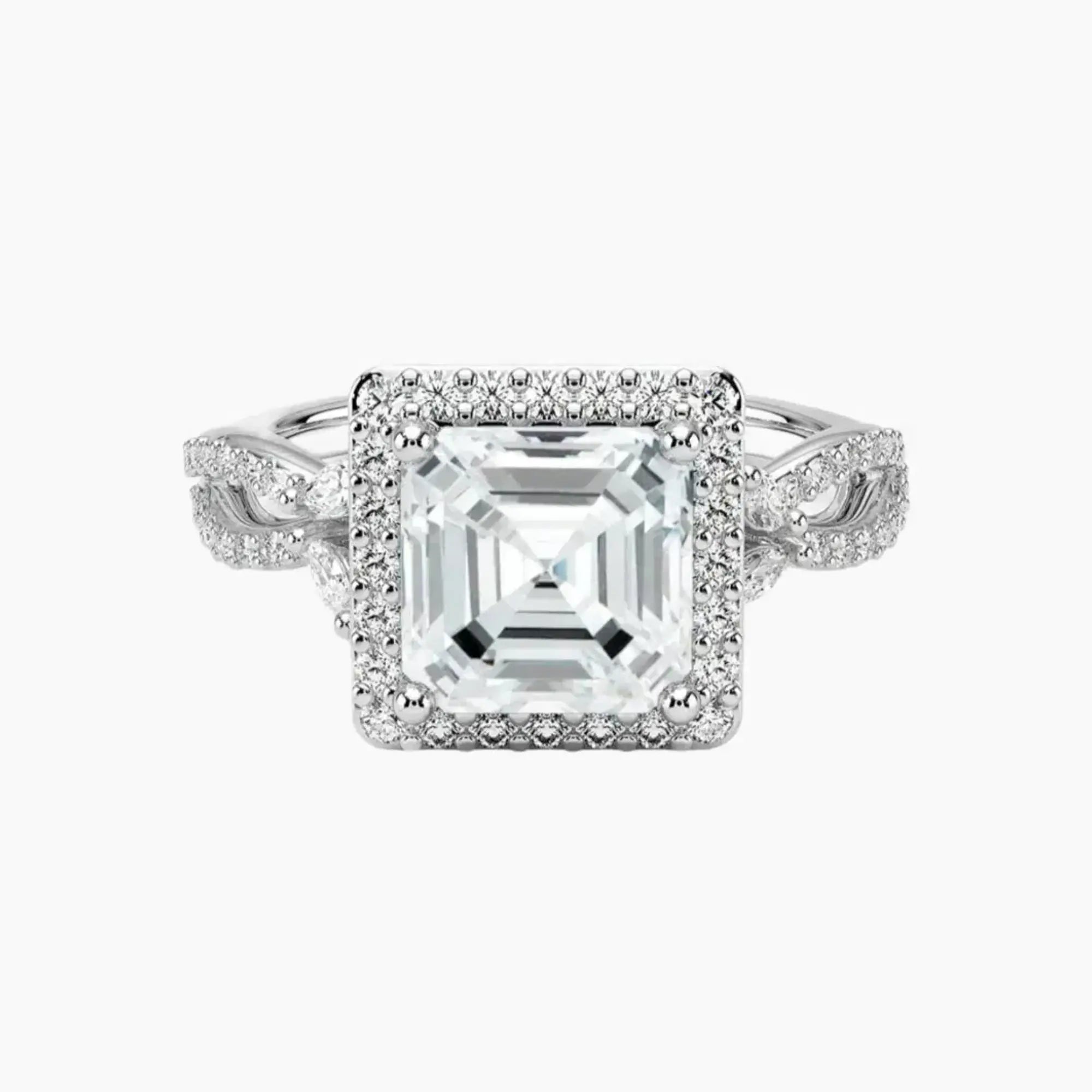 Nerissa Asscher Designer 3 Carat Lab Grown Diamond Engagement Ring in 18K Yellow Gold