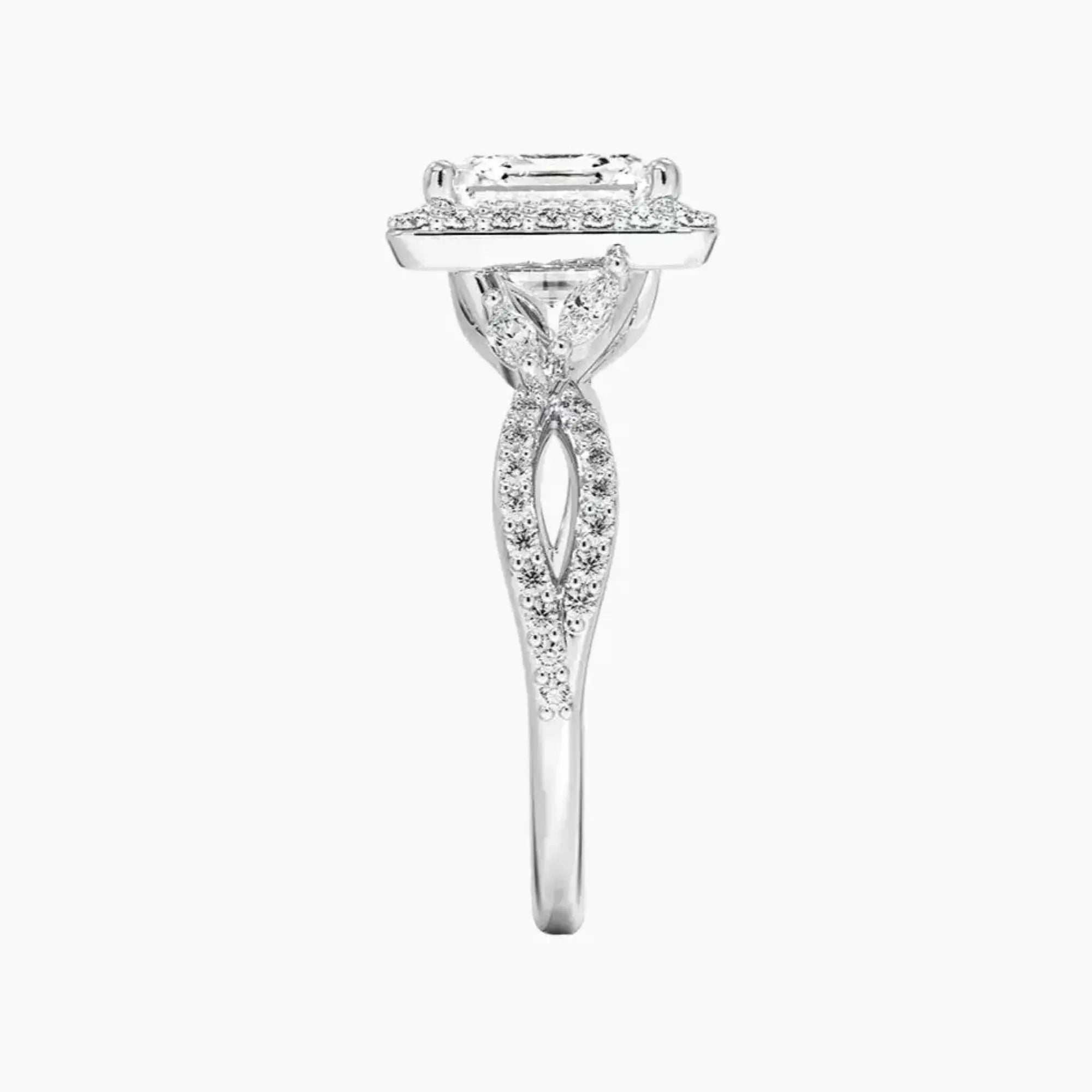 Nerissa Asscher Designer 2 Carat Lab Grown Diamond Engagement Ring in 18K White Gold