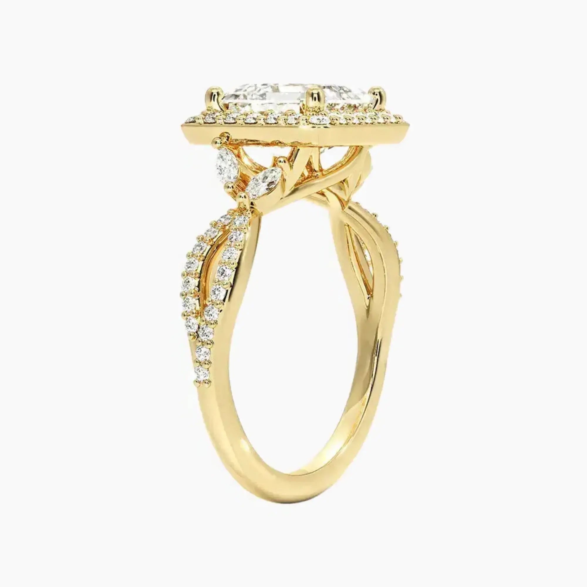 Nerissa Asscher Designer Diamond Ring Setting in 18K Rose Gold