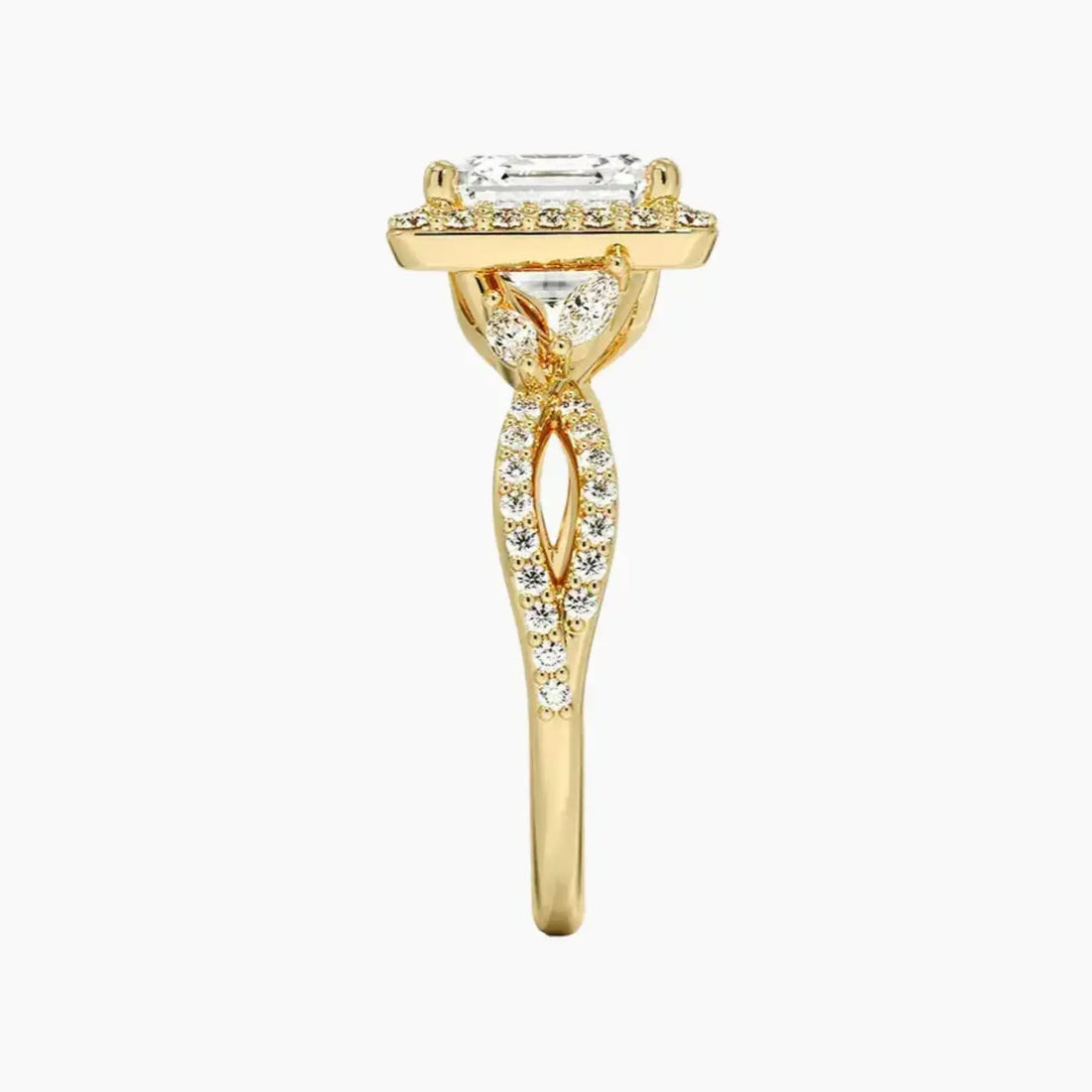 Nerissa Asscher Designer Diamond Ring Setting in 14K Rose Gold