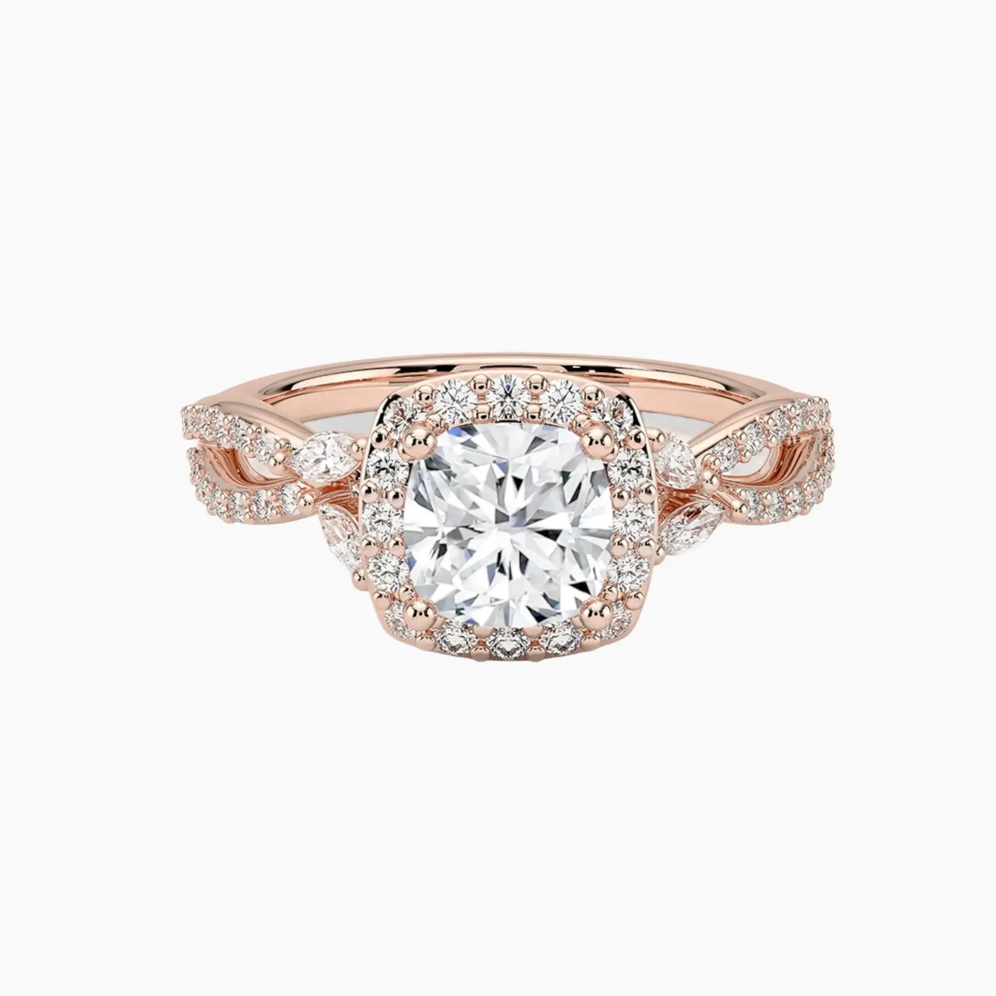 Nerissa Cushion Designer Diamond Ring Setting in 18K Yellow Gold