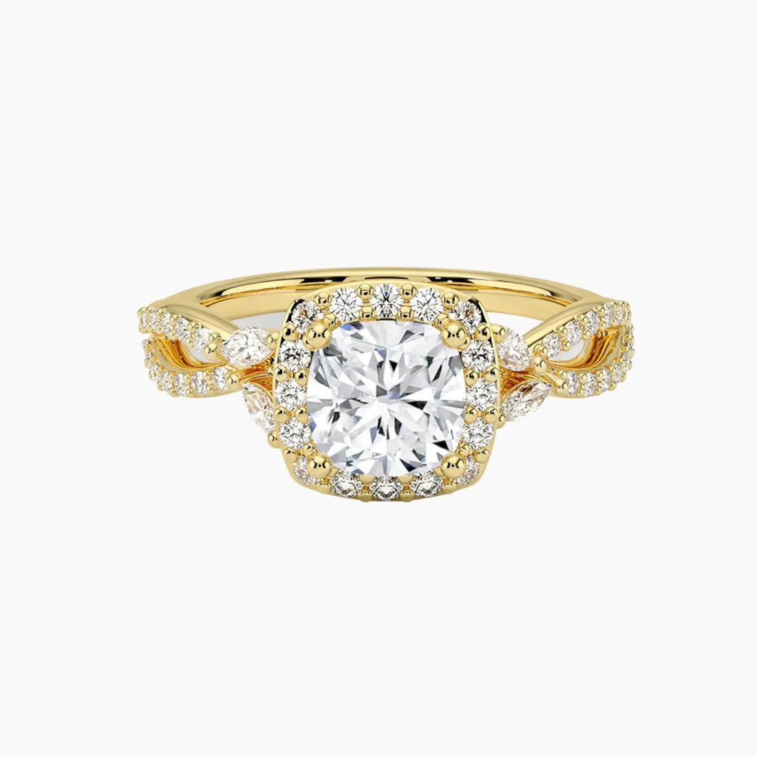 Nerissa Cushion Designer 2.5 Carat Lab Grown Diamond Engagement Ring in 18K Rose Gold