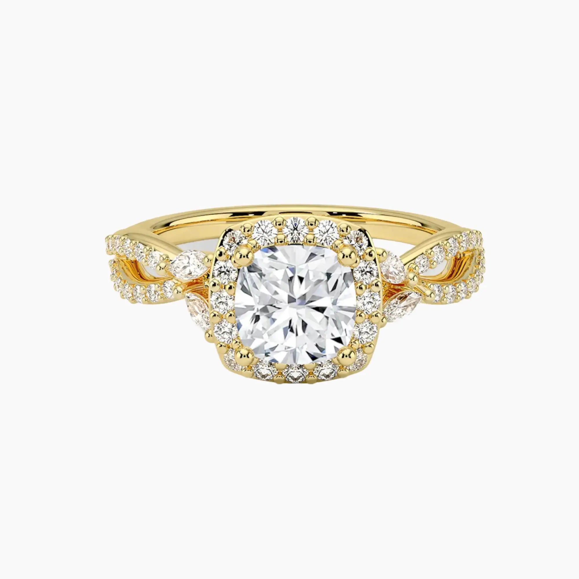 Nerissa Cushion Designer 2.5 Carat Lab Grown Diamond Engagement Ring in 14K Rose Gold