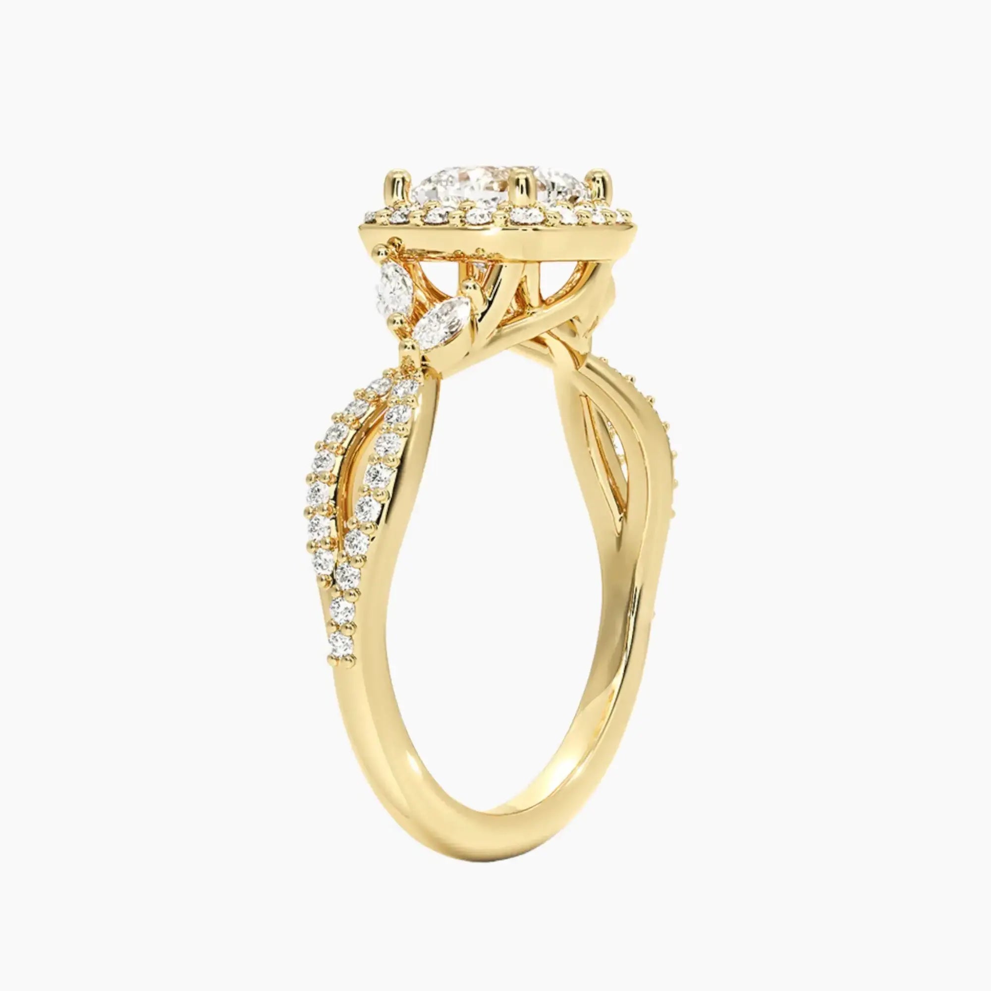 Nerissa Cushion Designer 2 Carat Lab Grown Diamond Engagement Ring in 14K Rose Gold