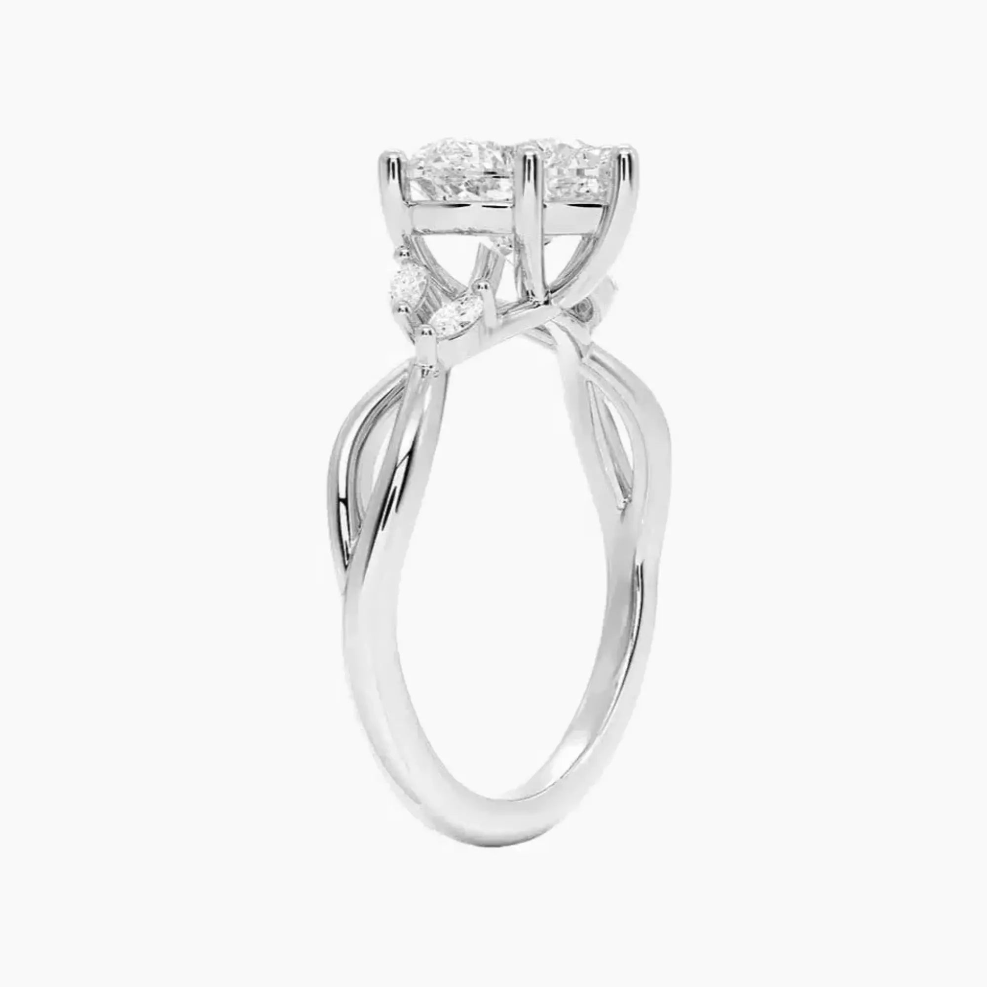 Amara Heart Designer 1.5 Carat Lab Grown Diamond Engagement Ring in 14K Rose Gold