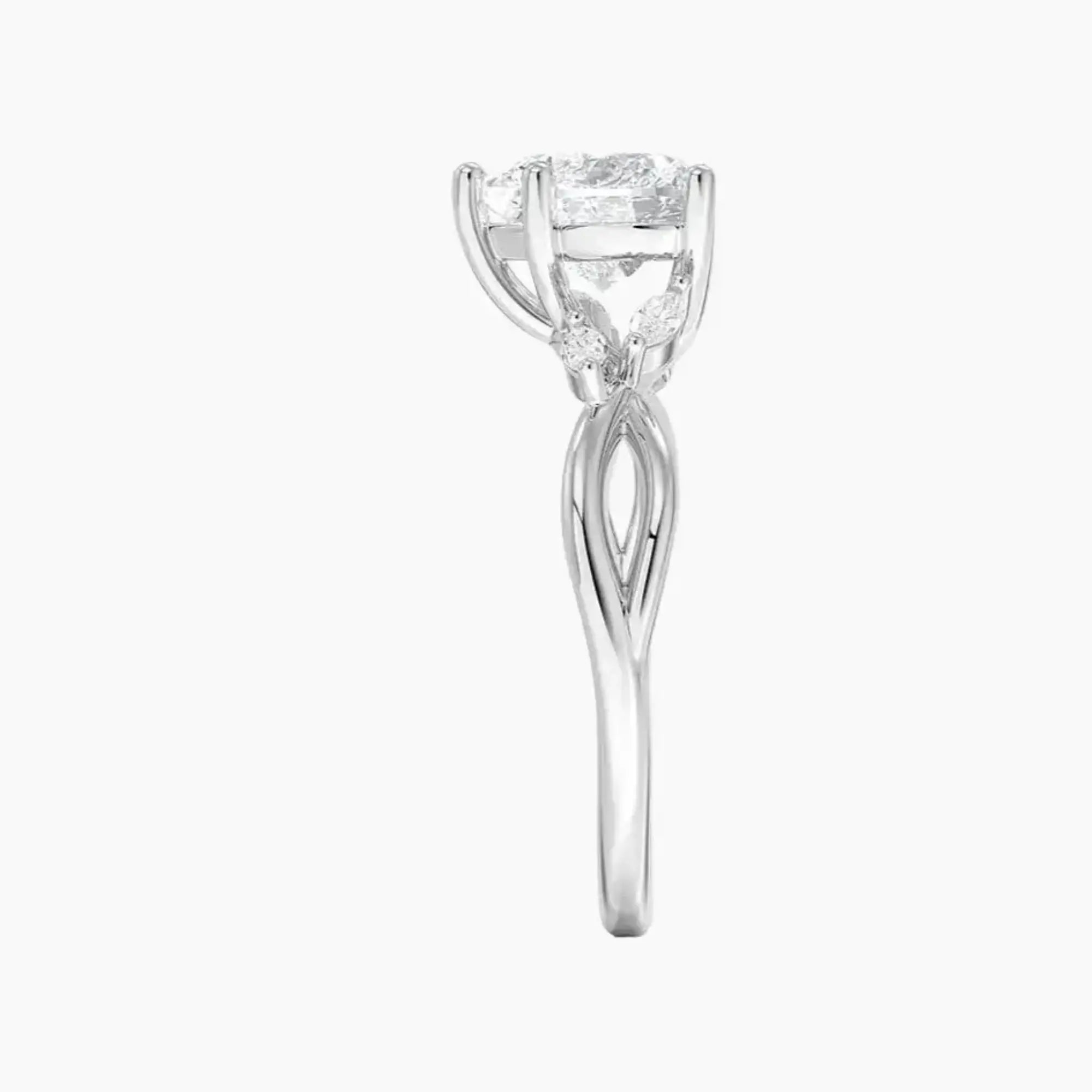 Amara Heart Designer 1 Carat Lab Grown Diamond Engagement Ring in 14K Yellow Gold