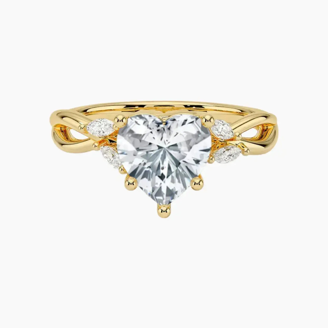 Amara Heart Designer Diamond Ring Setting in 18K Rose Gold