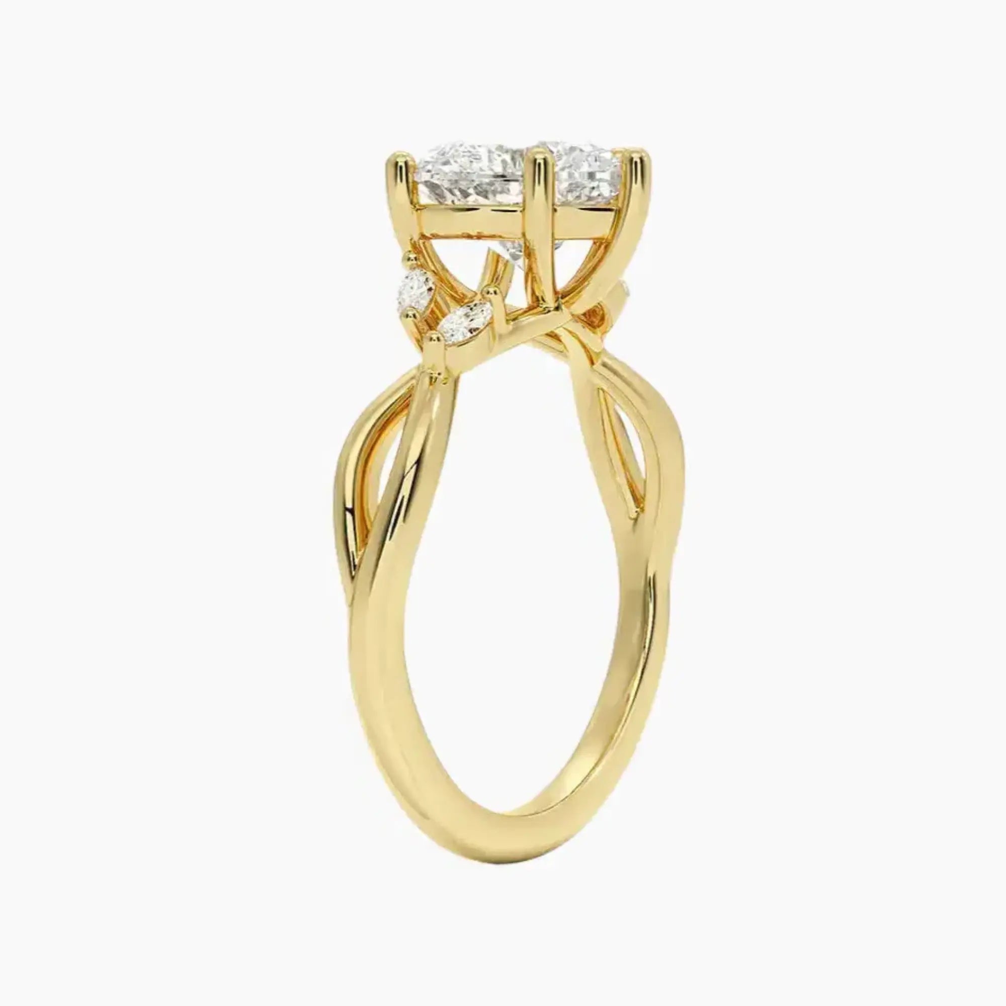 Amara Heart Designer Diamond Ring Setting in 14K White Gold