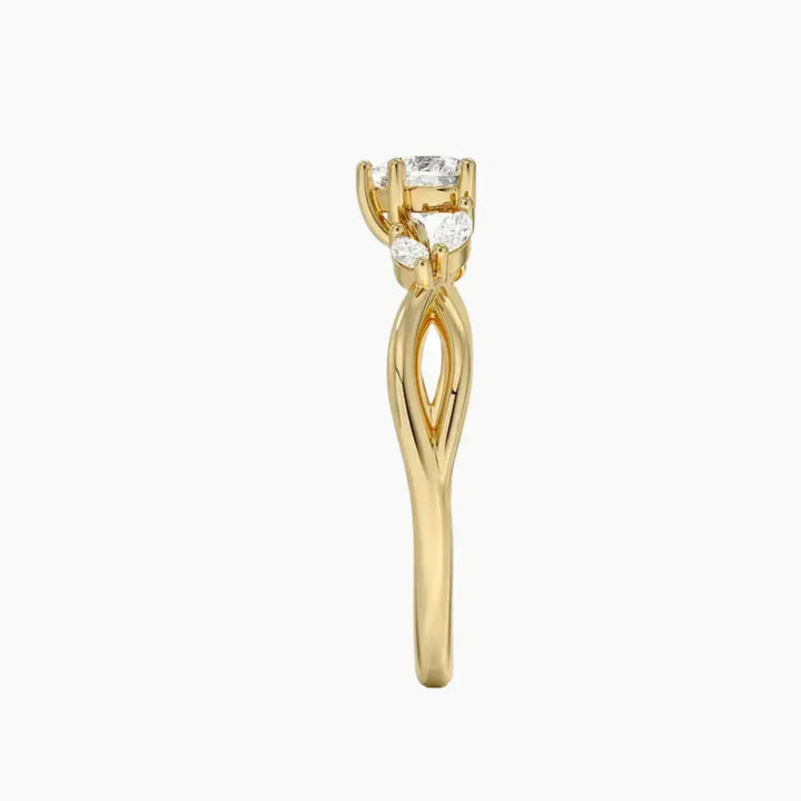 Amara Heart Designer 1.5 Carat Lab Grown Diamond Engagement Ring in 14K Rose Gold