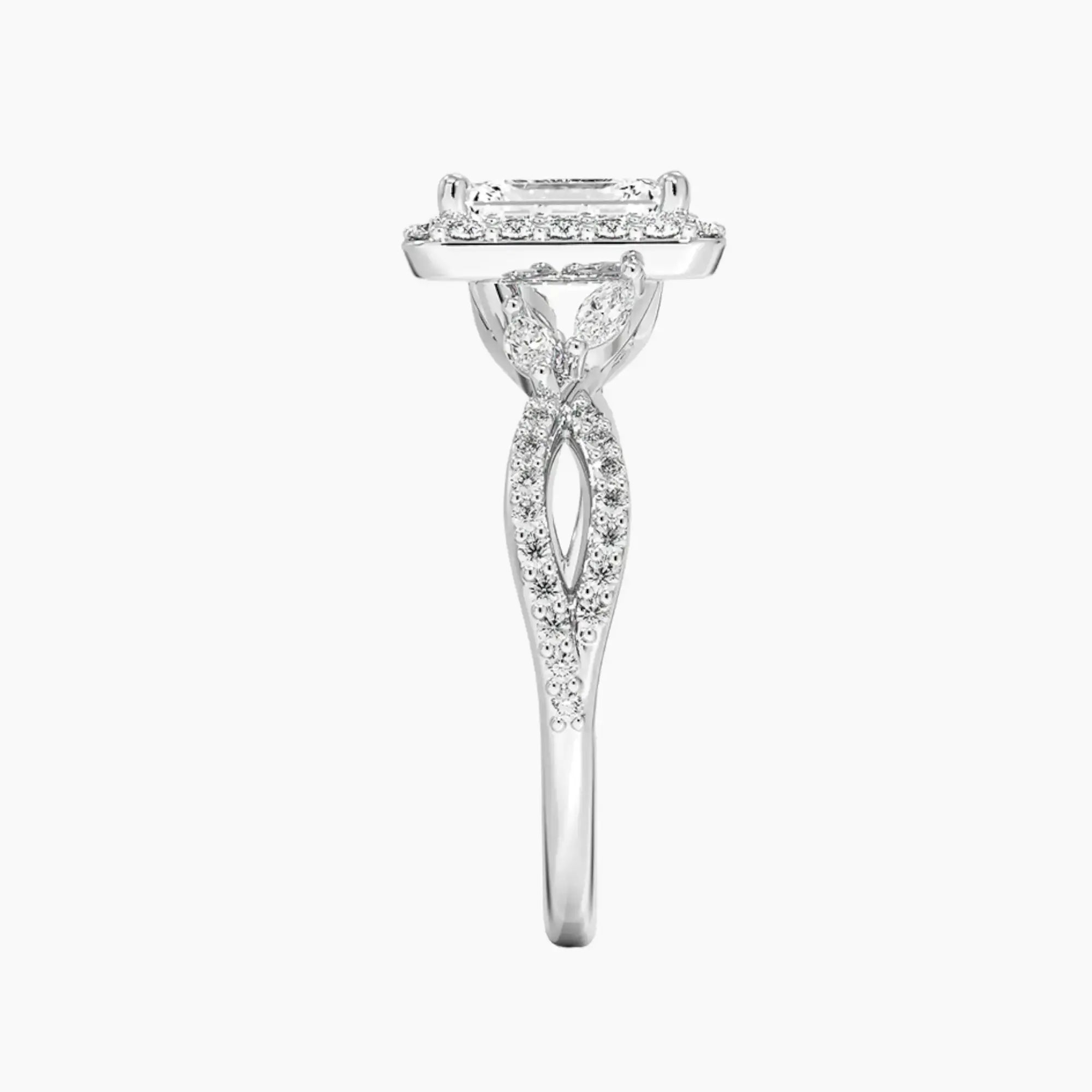 Nerissa Emerald Designer 1.5 Carat Lab Grown Diamond Engagement Ring in 18K Yellow Gold