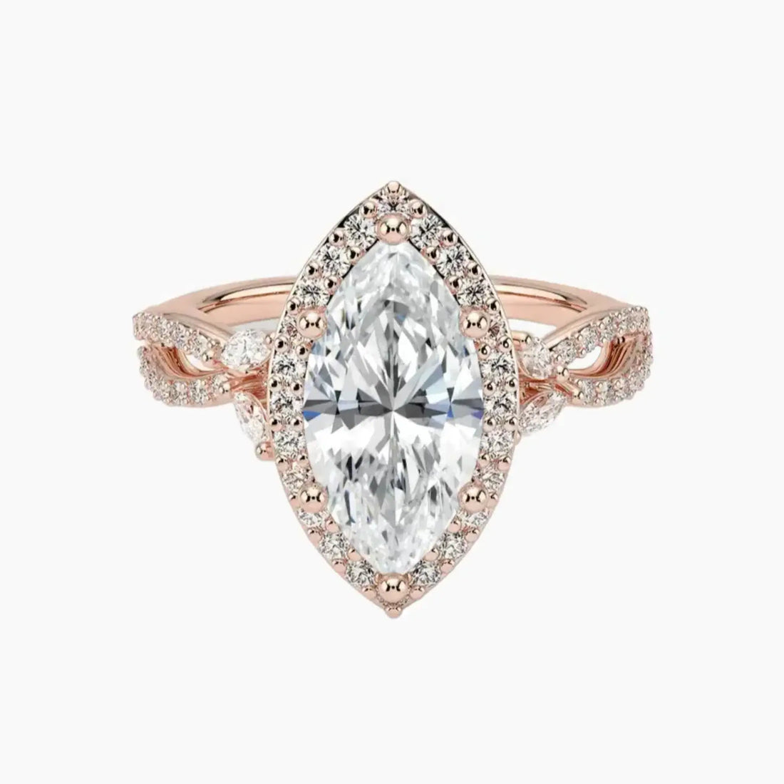 Nerissa Marquise Designer 1 Carat Lab Grown Diamond Engagement Ring in 14K Yellow Gold
