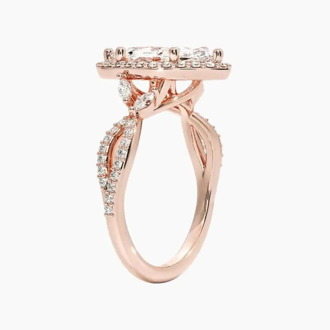 Nerissa Marquise Designer 1.5 Carat Lab Grown Diamond Engagement Ring in 14K Yellow Gold
