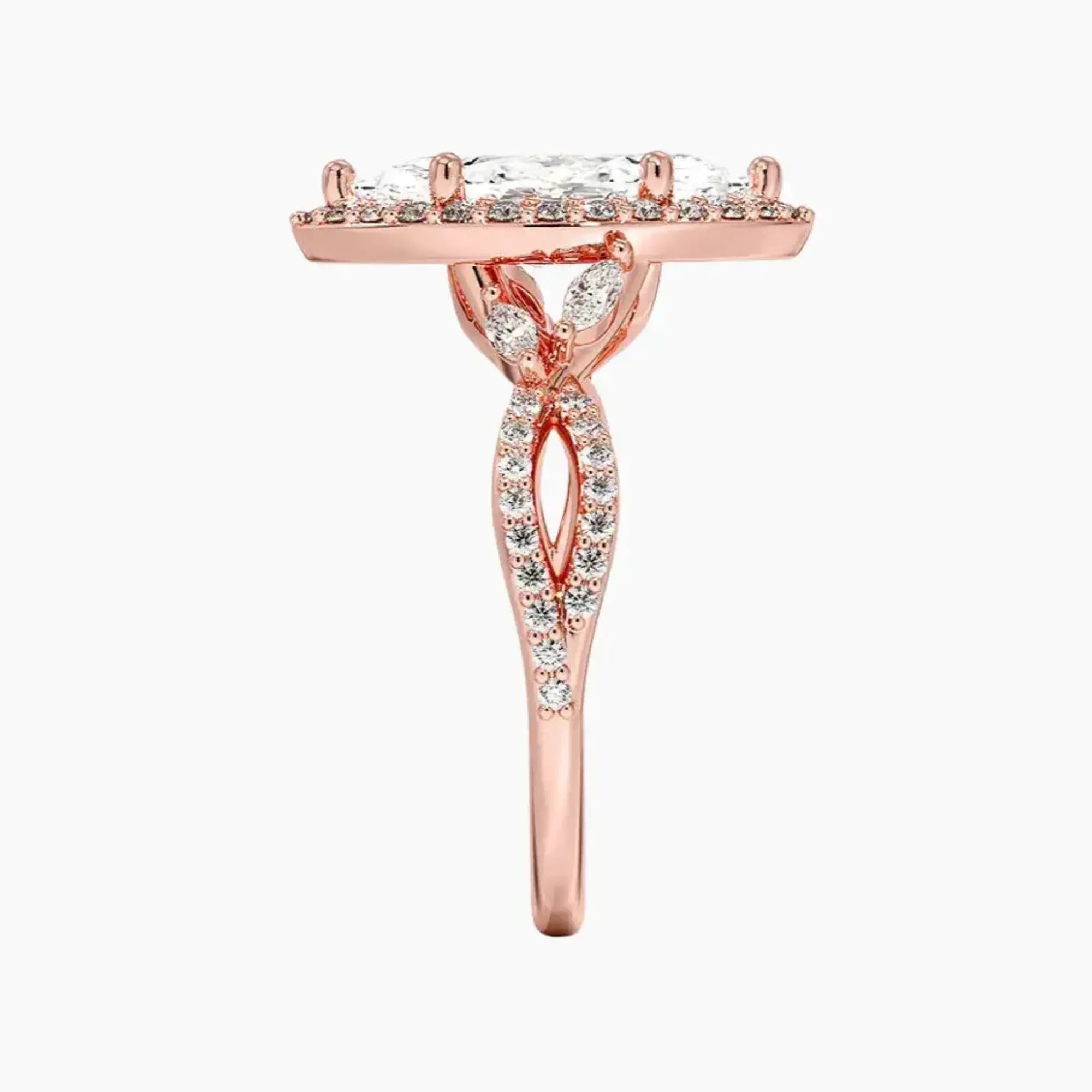 Nerissa Marquise Designer 1.5 Carat Lab Grown Diamond Engagement Ring in 14K Yellow Gold