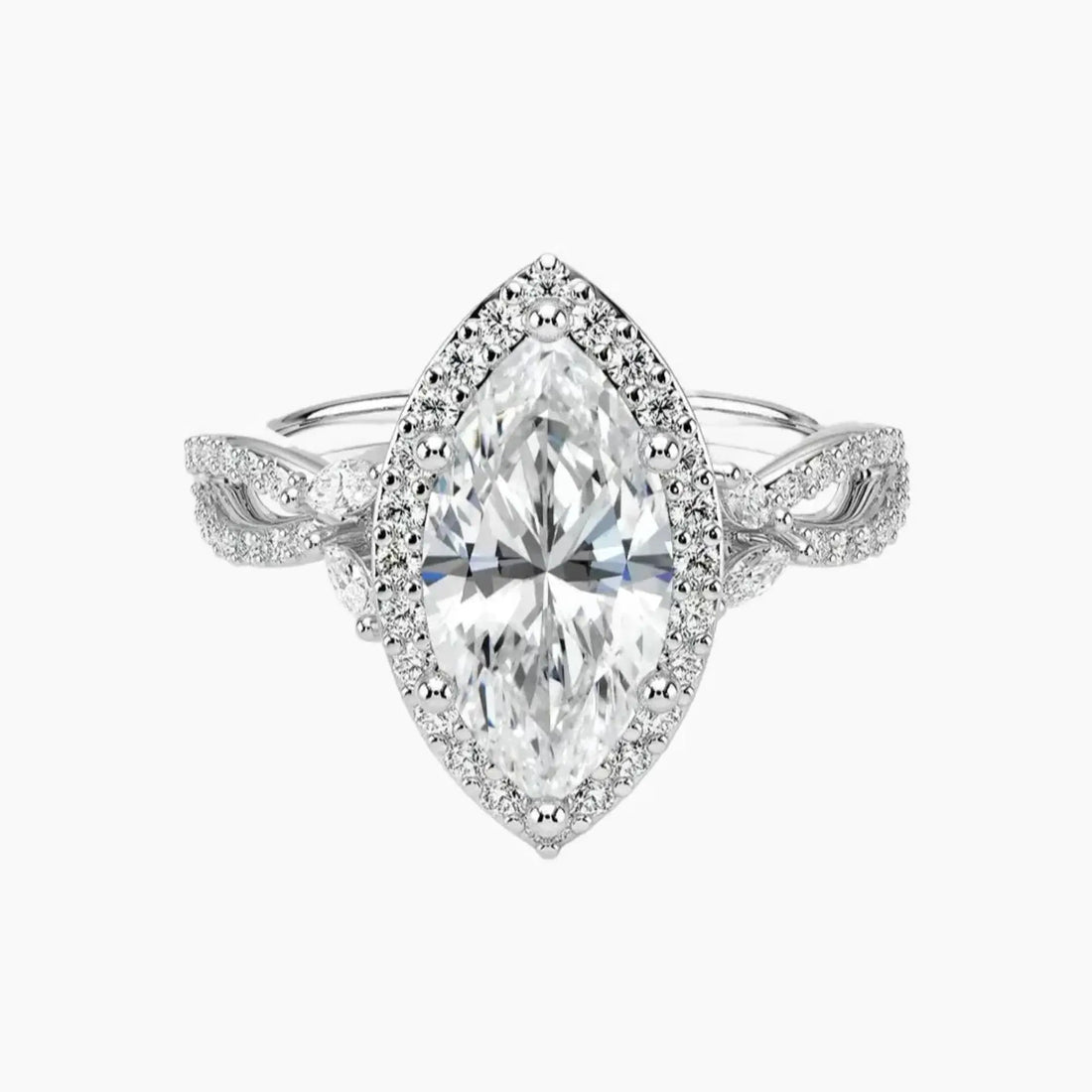 Nerissa Marquise Designer 3 Carat Lab Grown Diamond Engagement Ring in 18K Yellow Gold