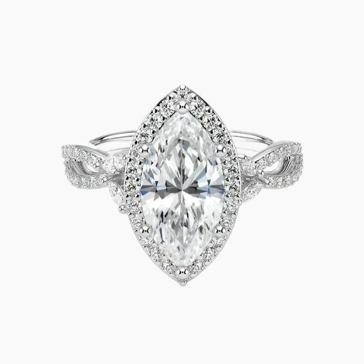 Nerissa Marquise Designer 1.5 Carat Lab Grown Diamond Engagement Ring in 18K White Gold