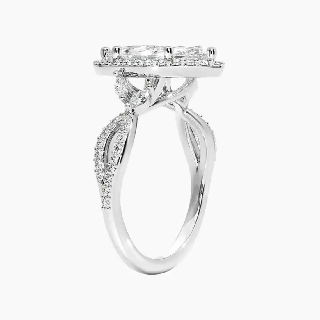 Nerissa Marquise Designer 3 Carat Lab Grown Diamond Engagement Ring in 14K Rose Gold