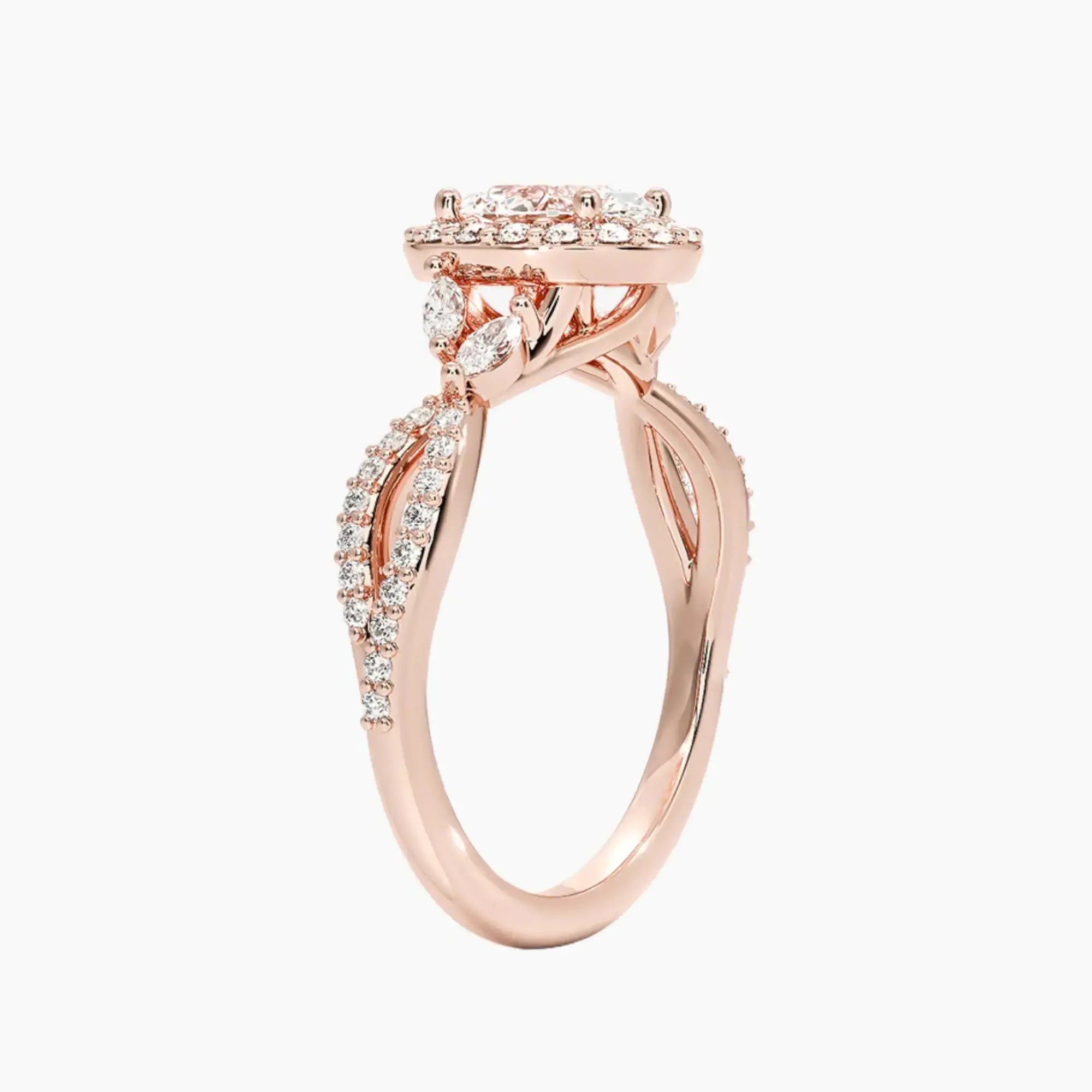 Nerissa Oval Designer 1 Carat Lab Grown Diamond Engagement Ring in 18K Yellow Gold