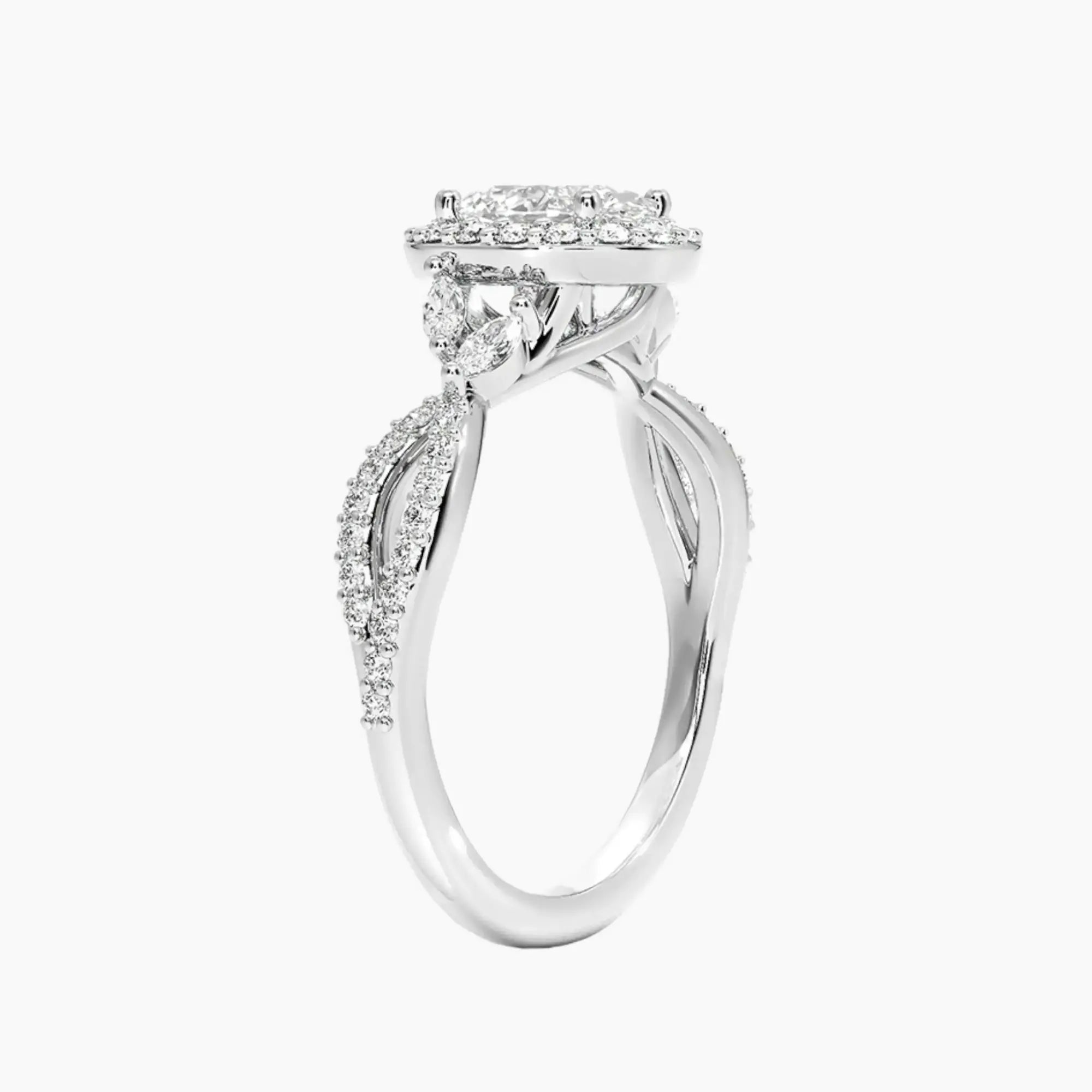 Nerissa Oval Designer Diamond Ring Setting in 18K Yellow Gold
