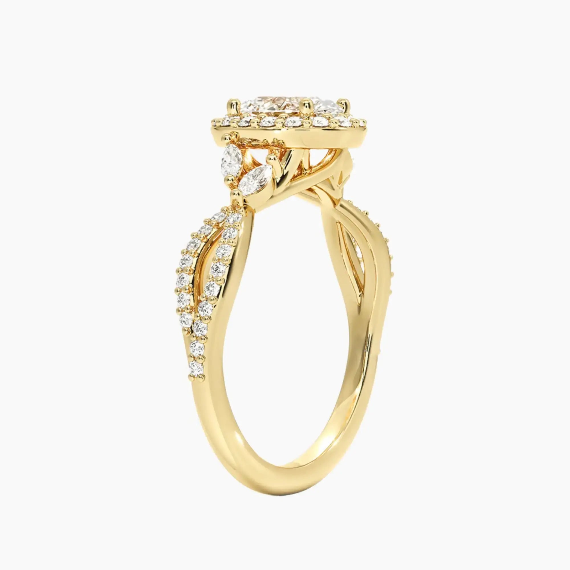 Nerissa Oval Designer 3 Carat Lab Grown Diamond Engagement Ring in 18K Rose Gold