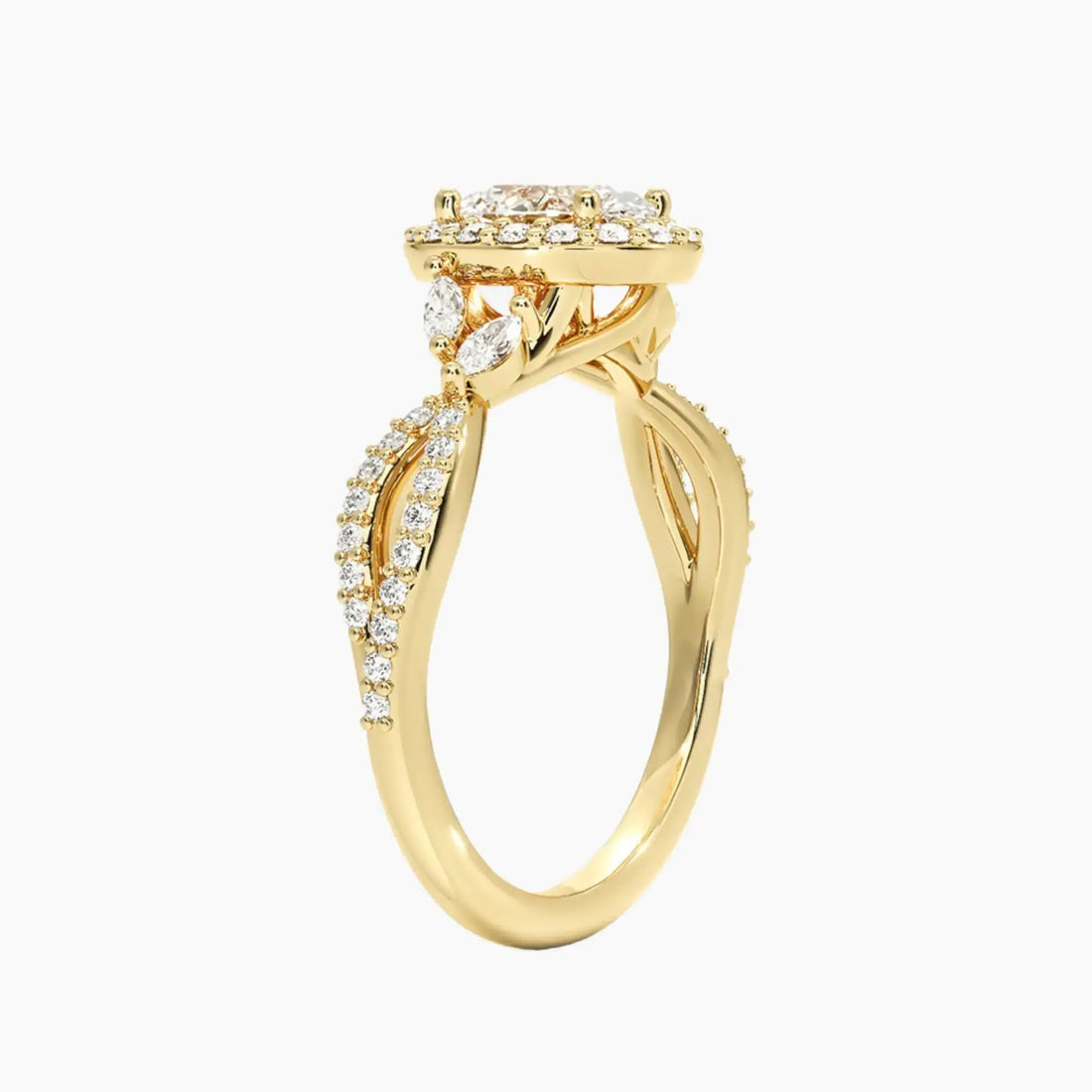 Nerissa Oval Designer 3 Carat Lab Grown Diamond Engagement Ring in 18K White Gold