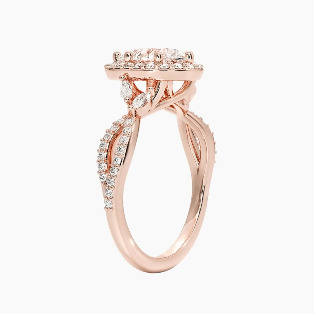 Nerissa Pear Designer 2.5 Carat Lab Grown Diamond Engagement Ring in 18K White Gold