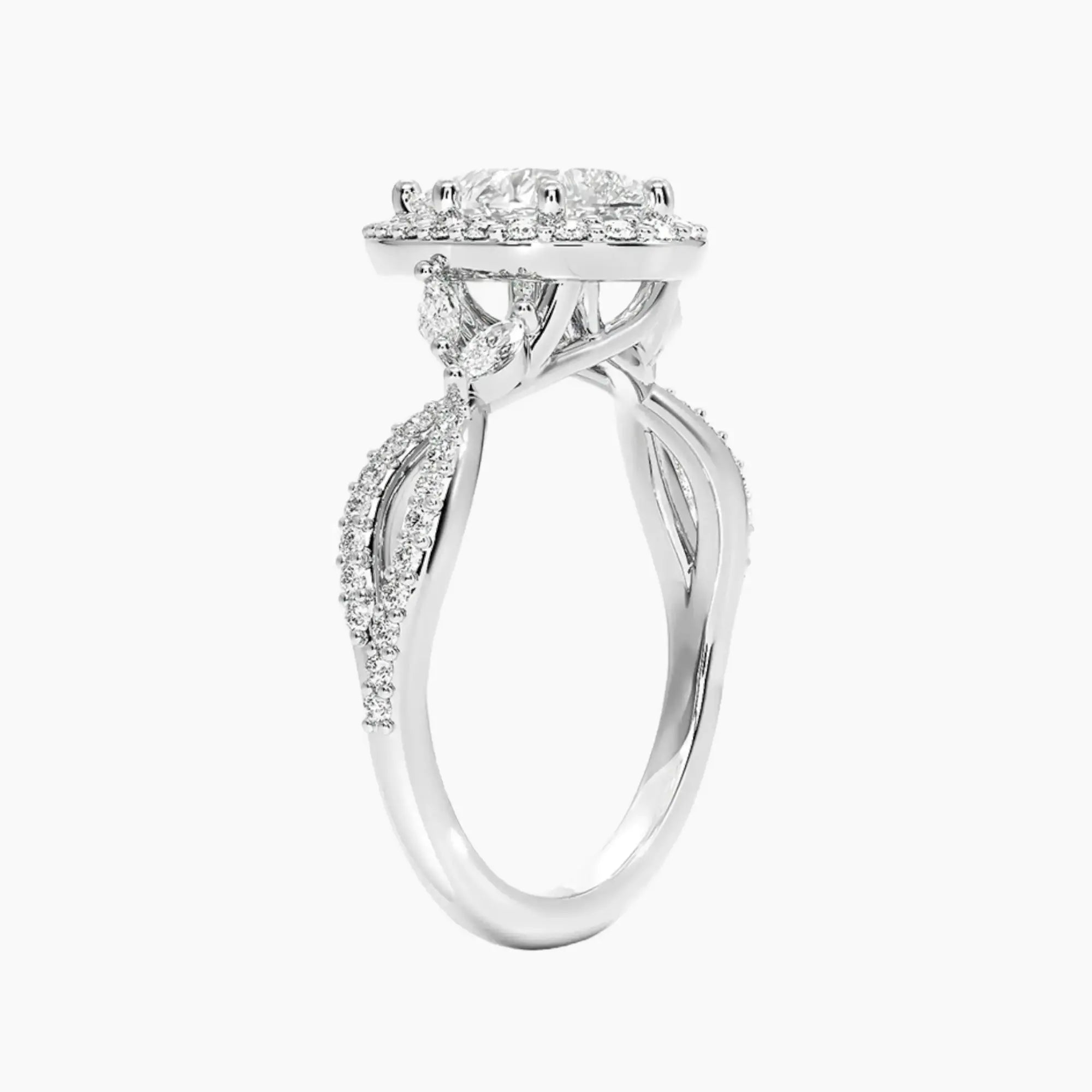 Nerissa Pear Designer 3 Carat Lab Grown Diamond Engagement Ring in 18K Rose Gold