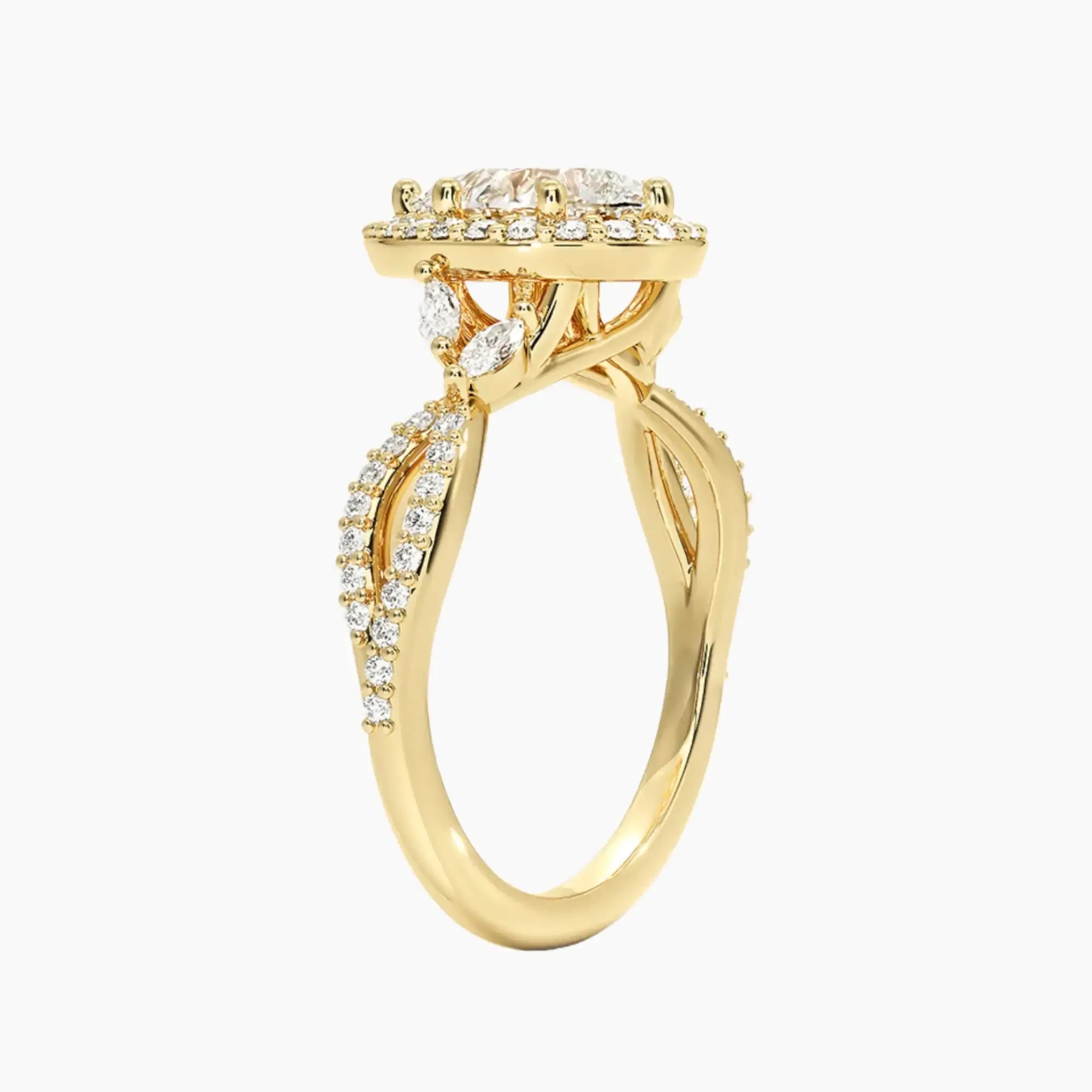 Nerissa Pear Designer 3 Carat Lab Grown Diamond Engagement Ring in 18K Rose Gold