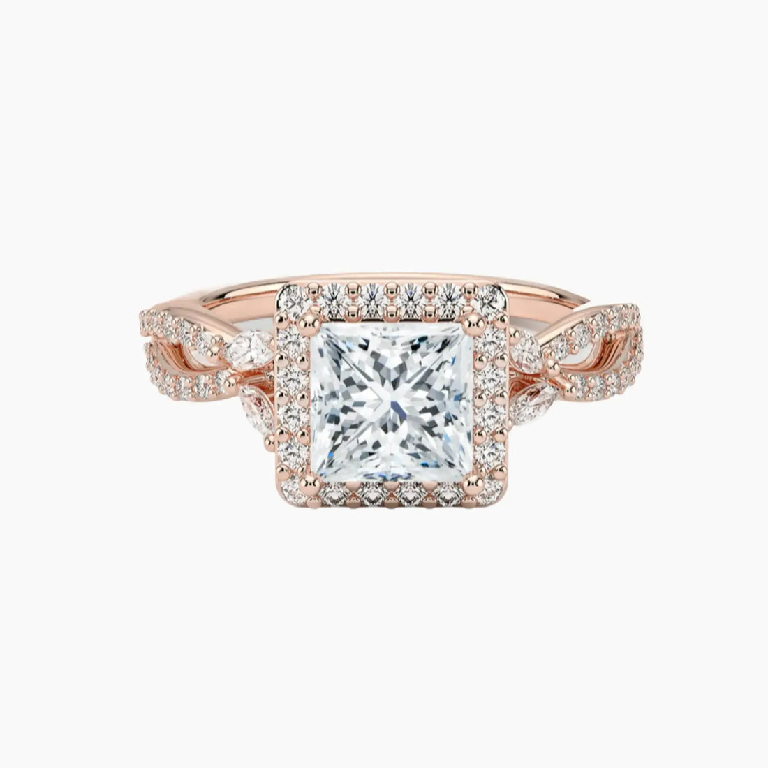 Nerissa Princess Designer 2 Carat Lab Grown Diamond Engagement Ring in 14K White Gold