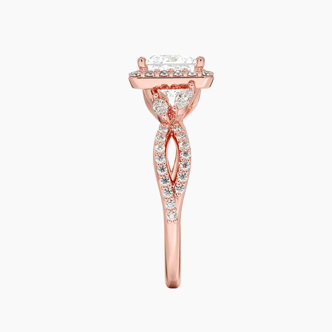 Nerissa Princess Designer 2.5 Carat Lab Grown Diamond Engagement Ring in 18K White Gold