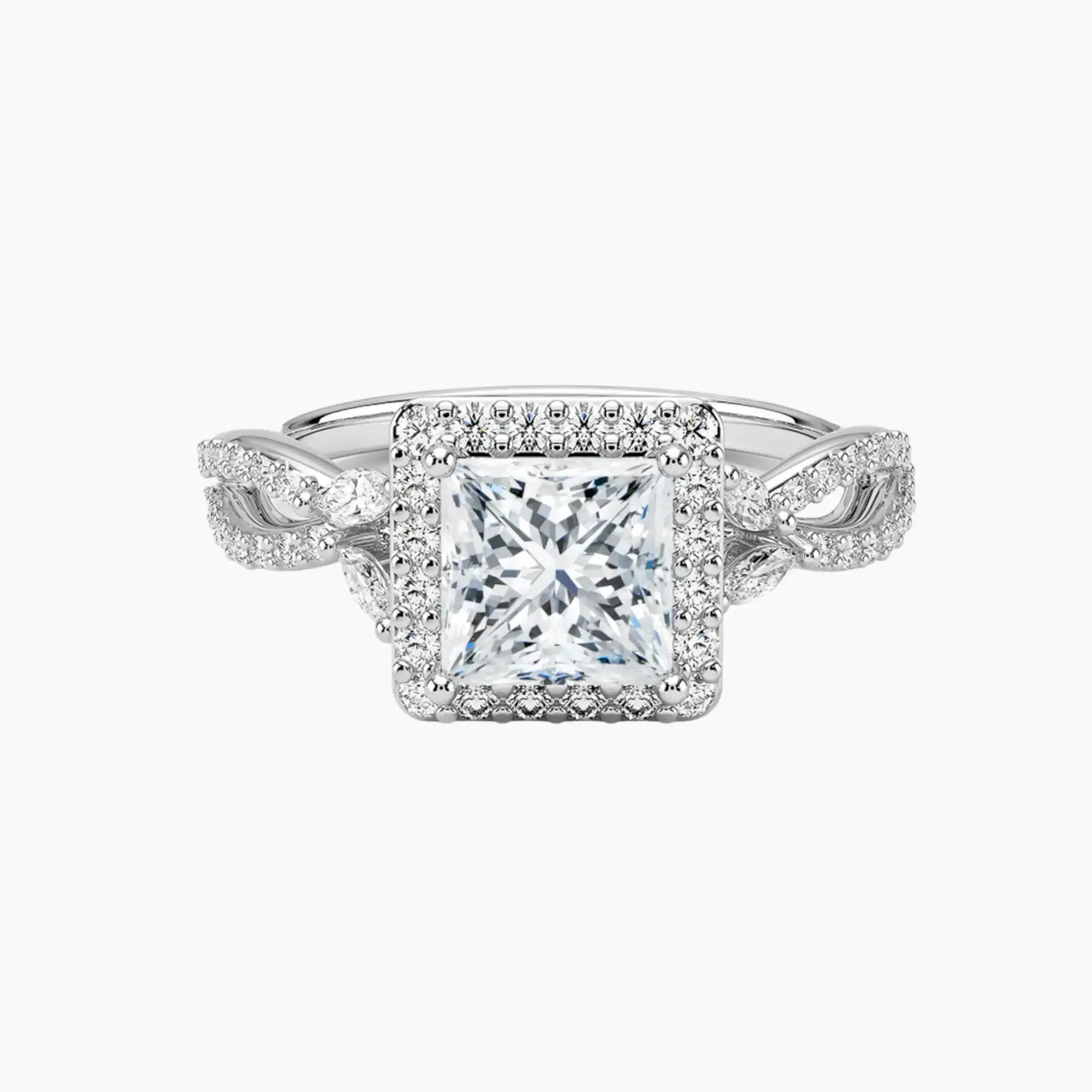 Nerissa Princess Designer 2.5 Carat Lab Grown Diamond Engagement Ring in 14K Rose Gold