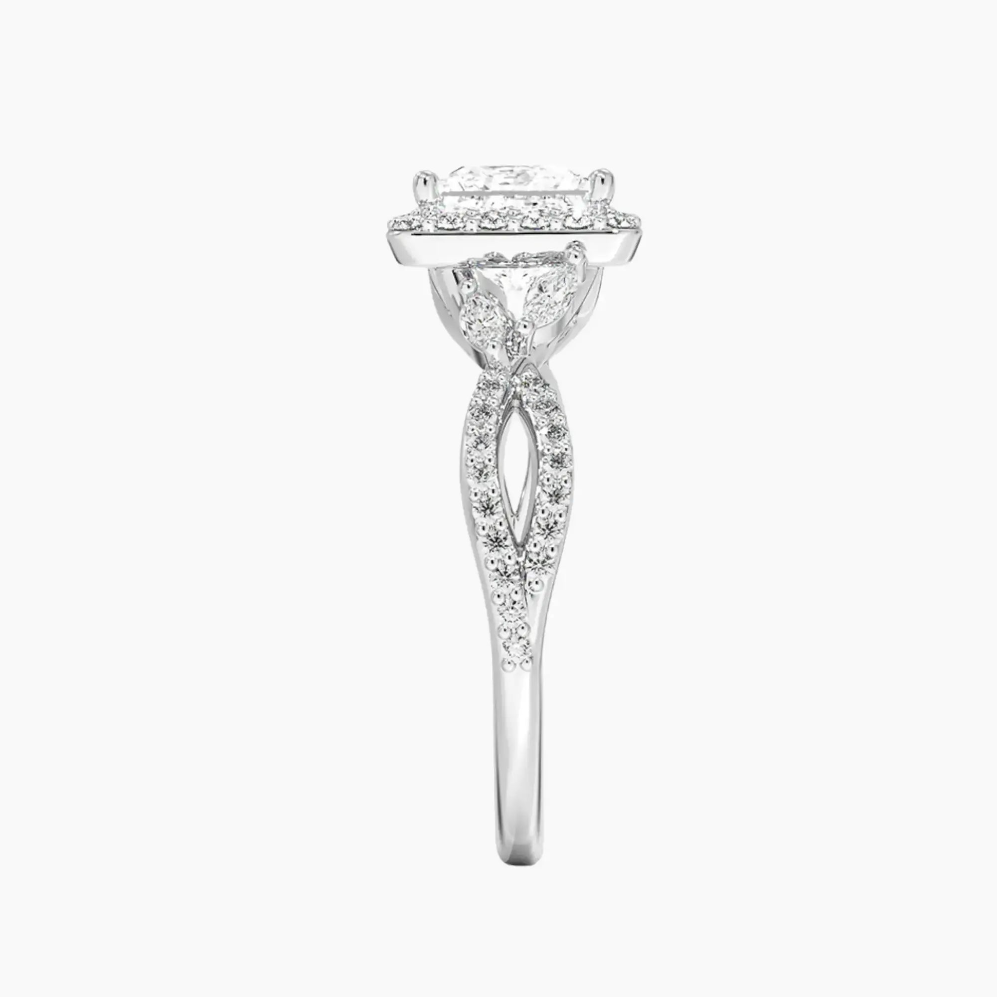 Nerissa Princess Designer Diamond Ring Setting in 14K Yellow Gold