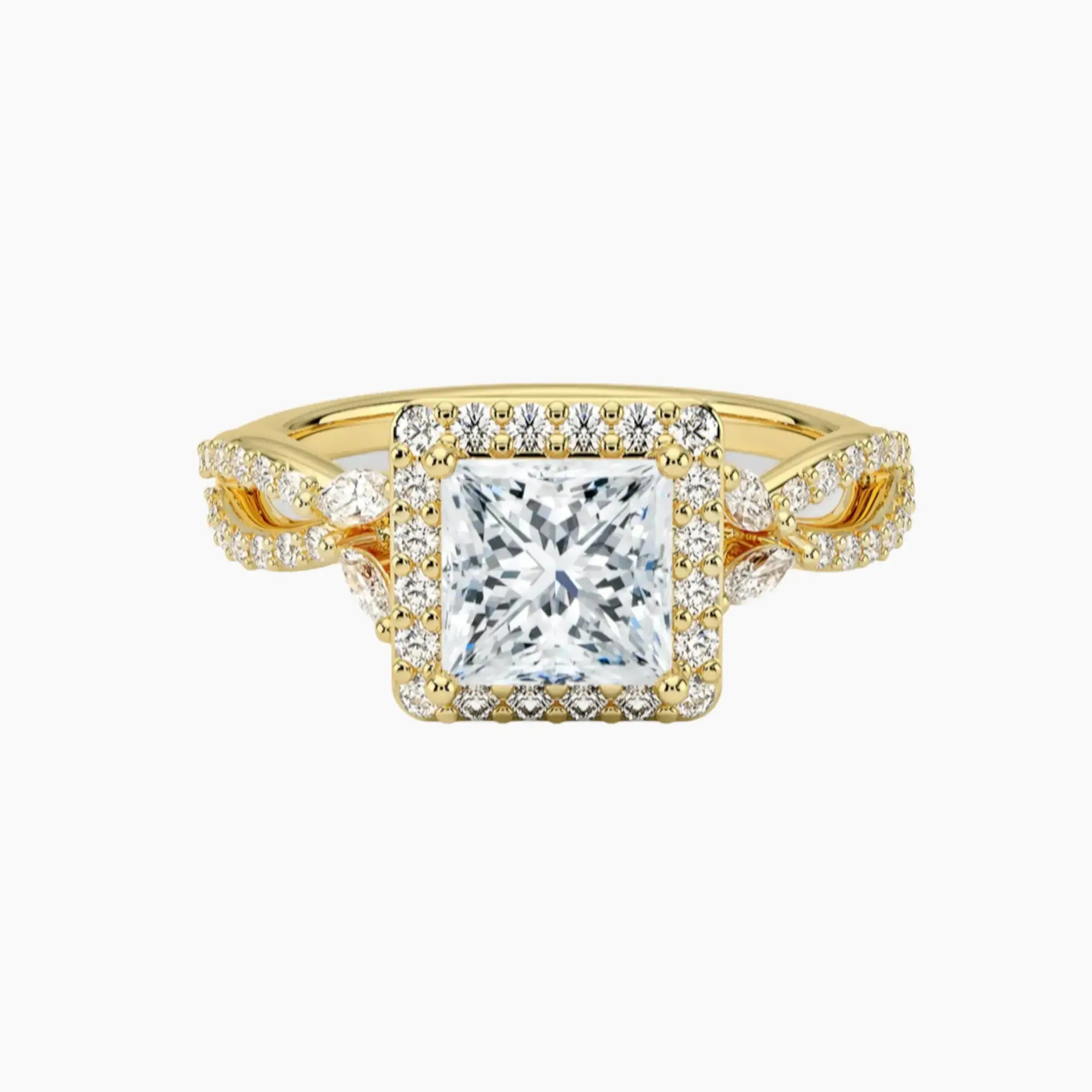 Nerissa Princess Designer 1.5 Carat Lab Grown Diamond Engagement Ring in 18K White Gold