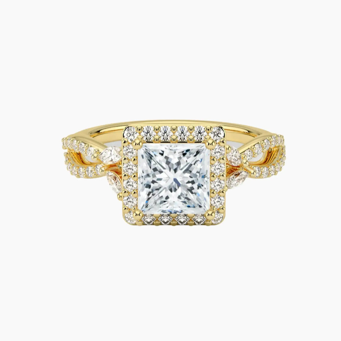 Nerissa Princess Designer Diamond Ring Setting in 18K Rose Gold