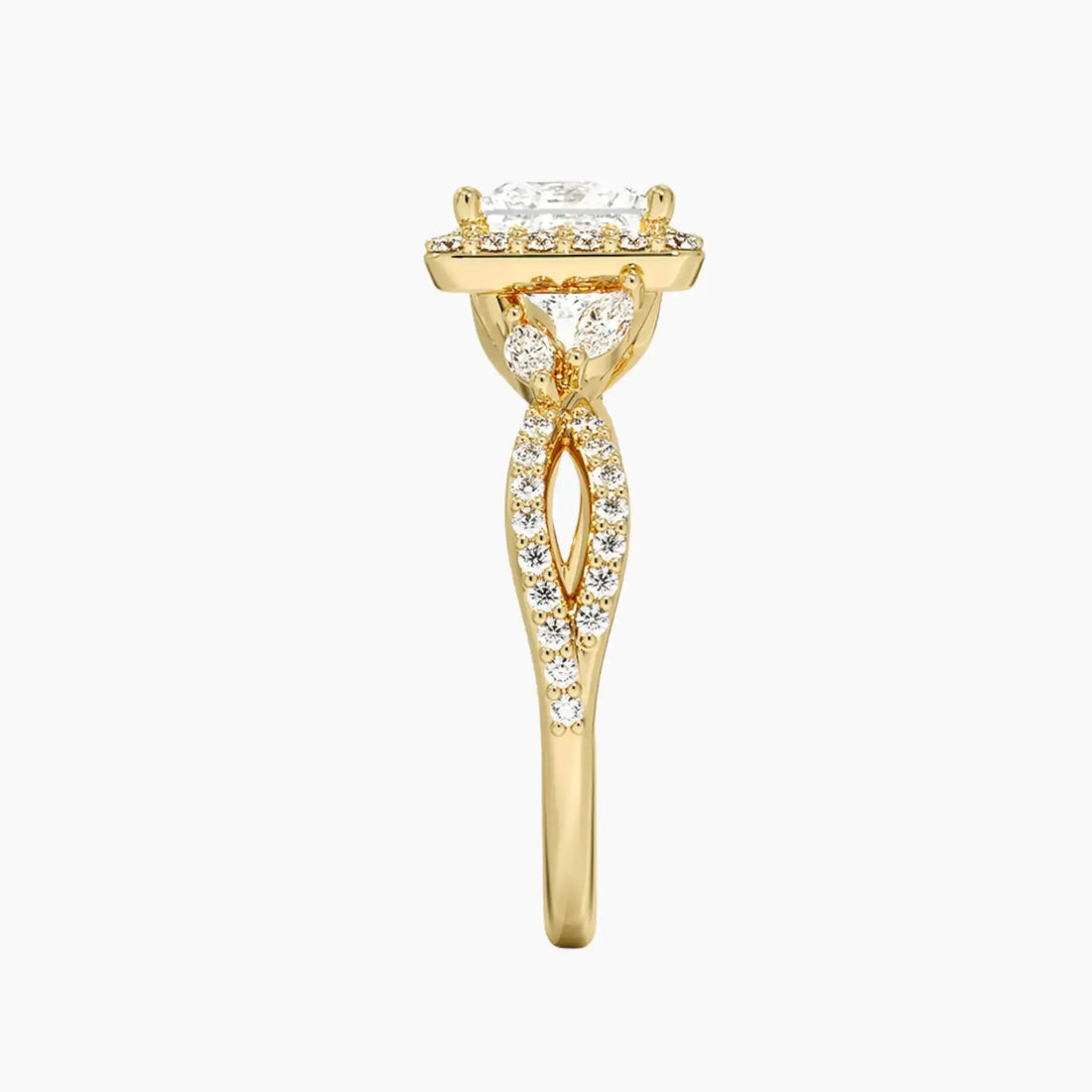 Nerissa Princess Designer 1.5 Carat Lab Grown Diamond Engagement Ring in 18K Rose Gold