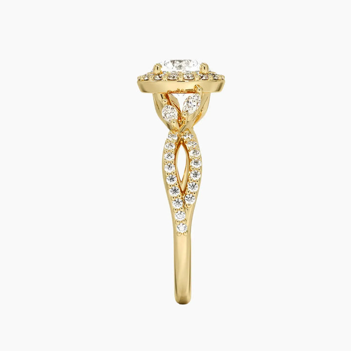 Nerissa Round Designer 3 Carat Lab Grown Diamond Engagement Ring in 18K Rose Gold